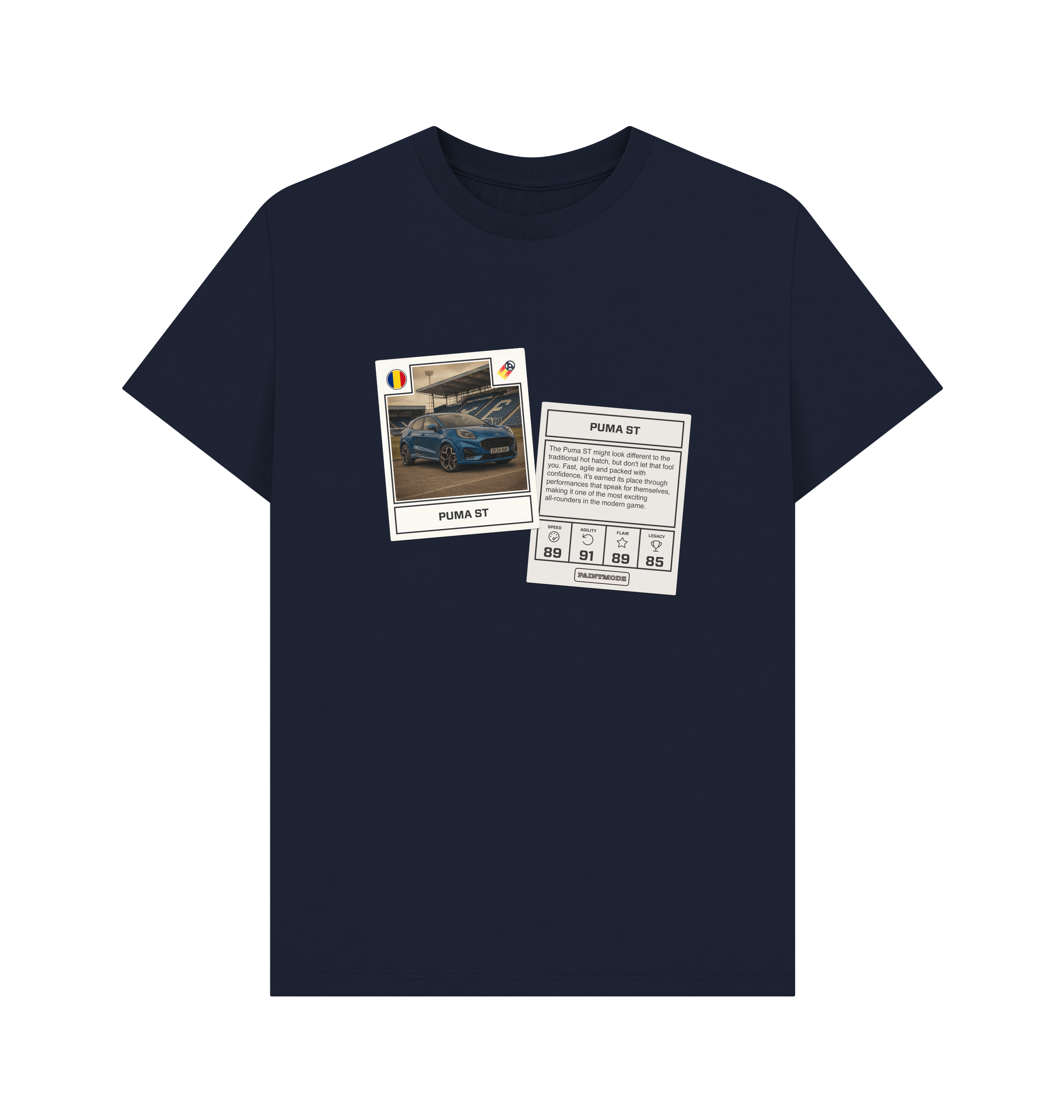Navy Blue Printed T-shirt Front
