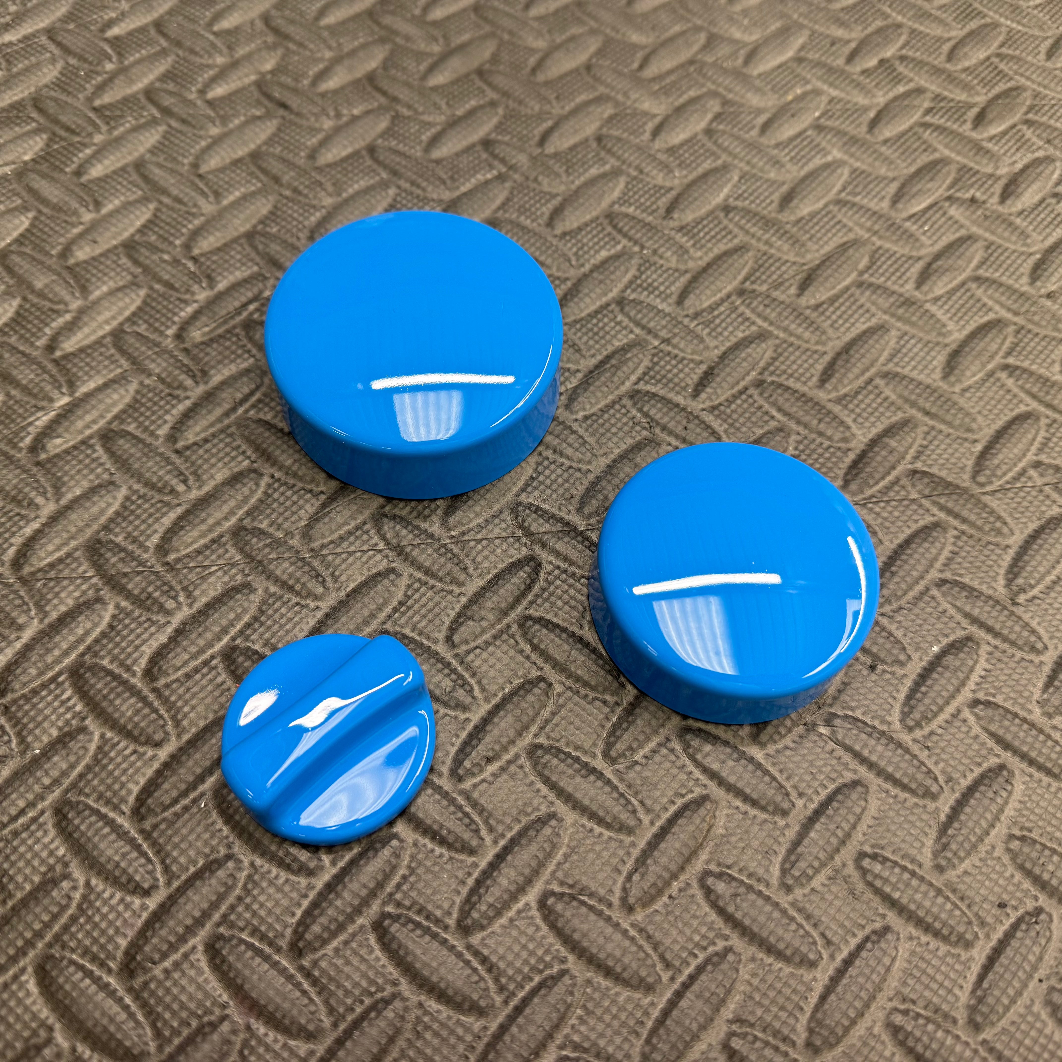 Proform Engine Cap Cover Kit - Various Ford Models - Small Oil Cap - Painted Azure Blue