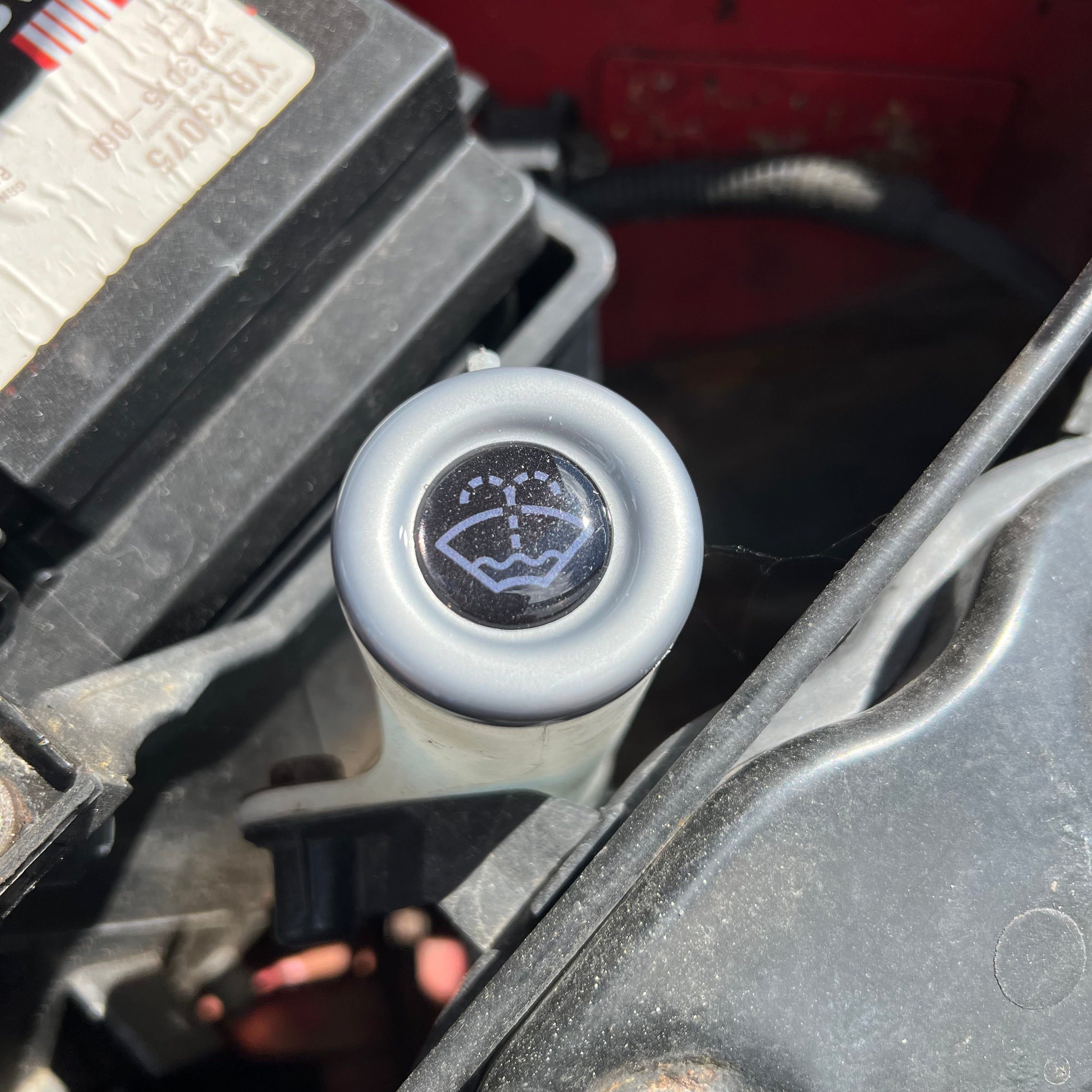Proform Washer Bottle Bung Mk6 Fiesta - Gloss Grey Plastic With Grey Screen Wash Logo Gel Badge