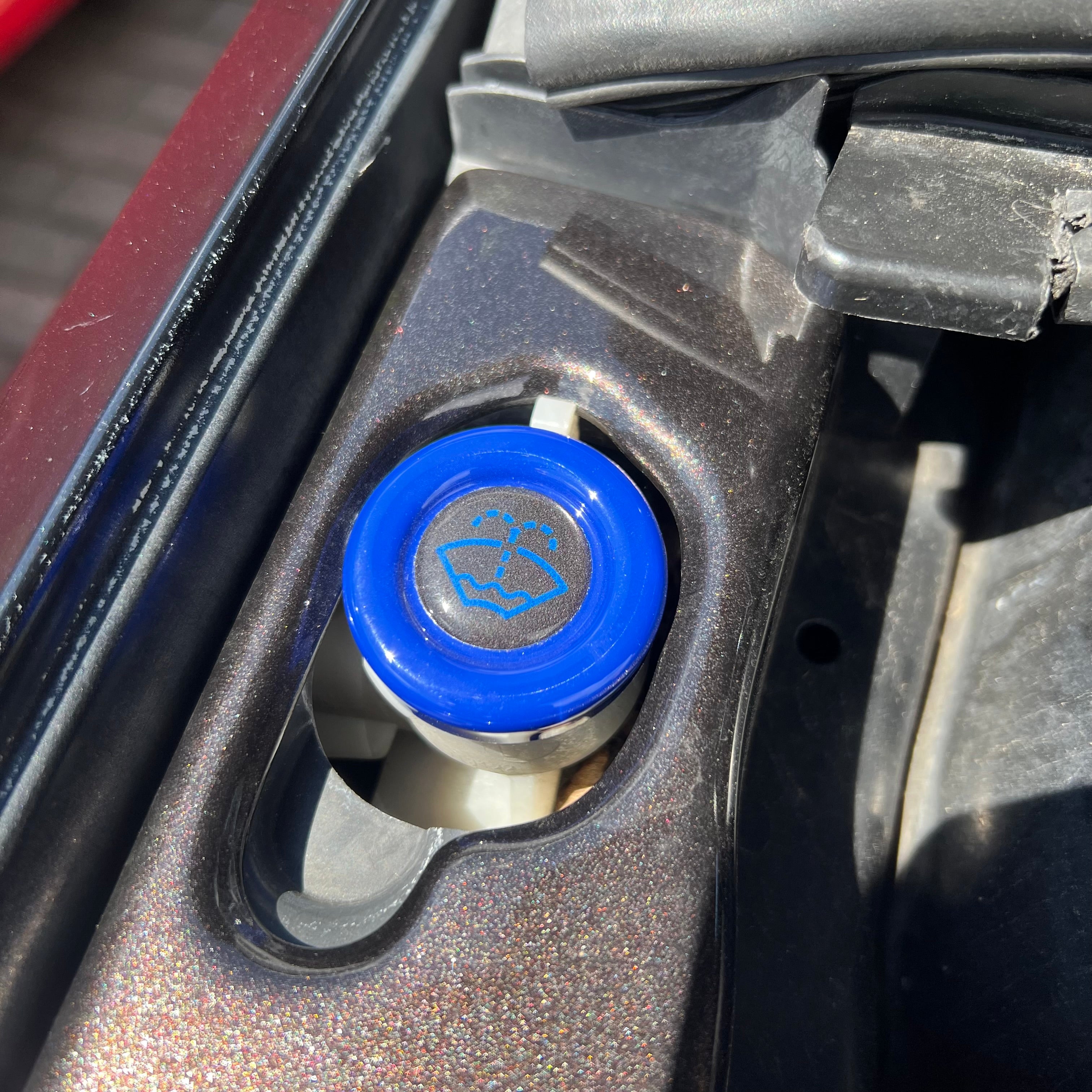 Proform Washer Bottle Bung Mk2/2.5 Focus - Gloss Blue Plastic With
Blue (Performance Blue) Screenwash Logo Gell Badge