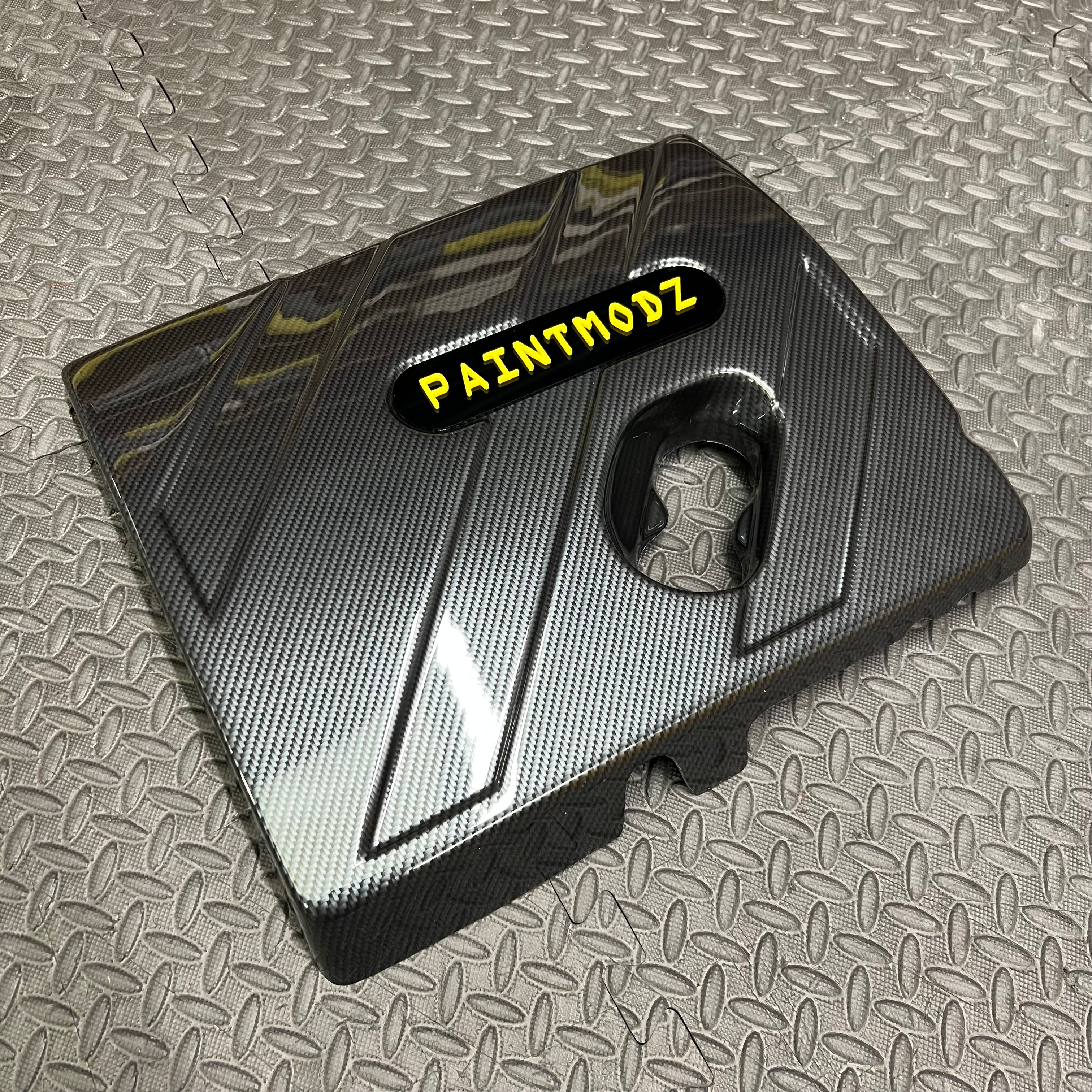 Proform Engine Cover - MK8/8.5 Fiesta ST & Mk2 Puma ST - Deluxe Carbon Fibre Effect Plastic With Yellow/Gloss Black Badge Plate