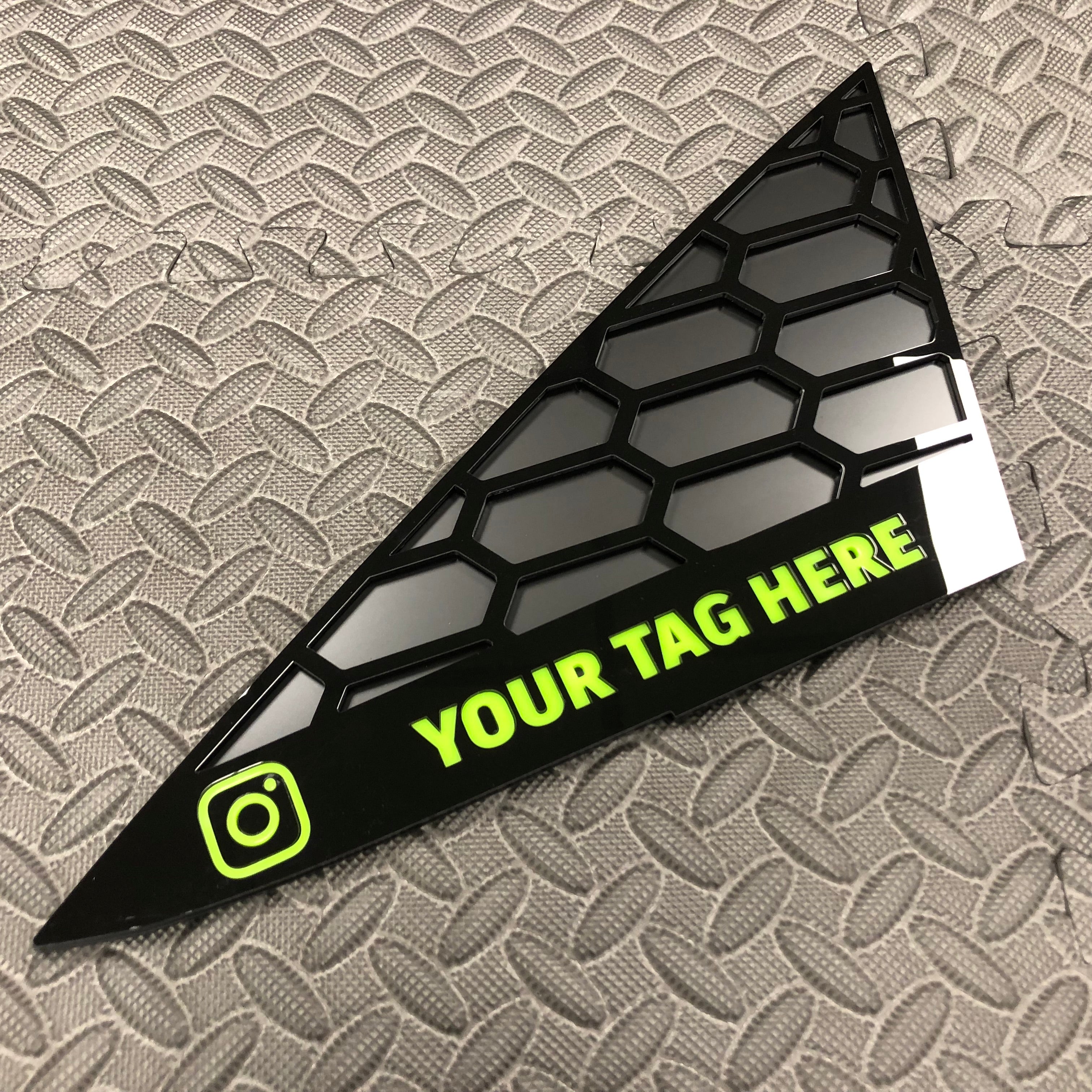 Mk7/7.5 Fiesta Front Quarter Window Inserts (Pair) - Custom Text / Social Media Tag