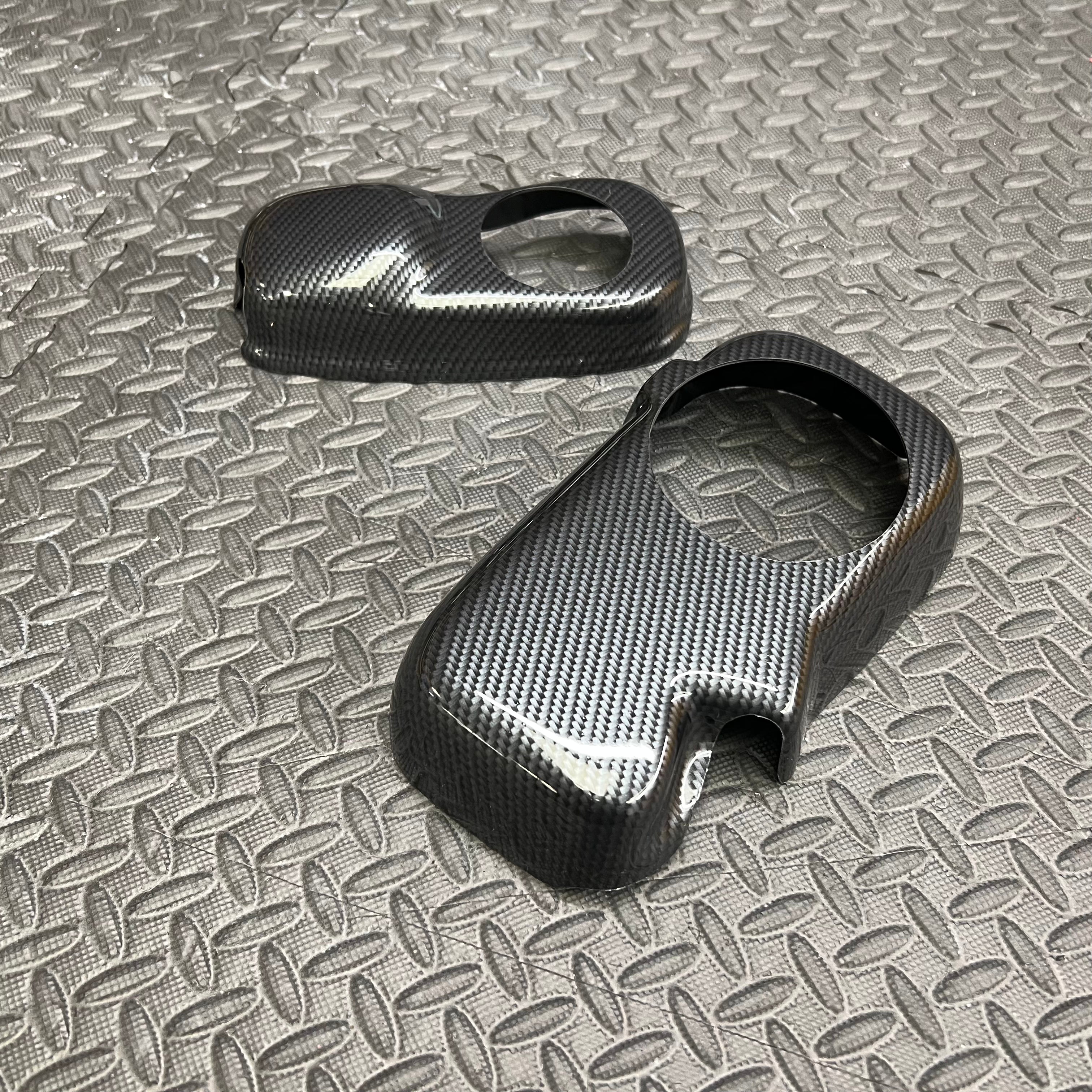 BMW Coolant Tank / Charge Cooler Tank Cover Set (S55 Engine) - Deluxe Carbon Fibre Effect Plastic