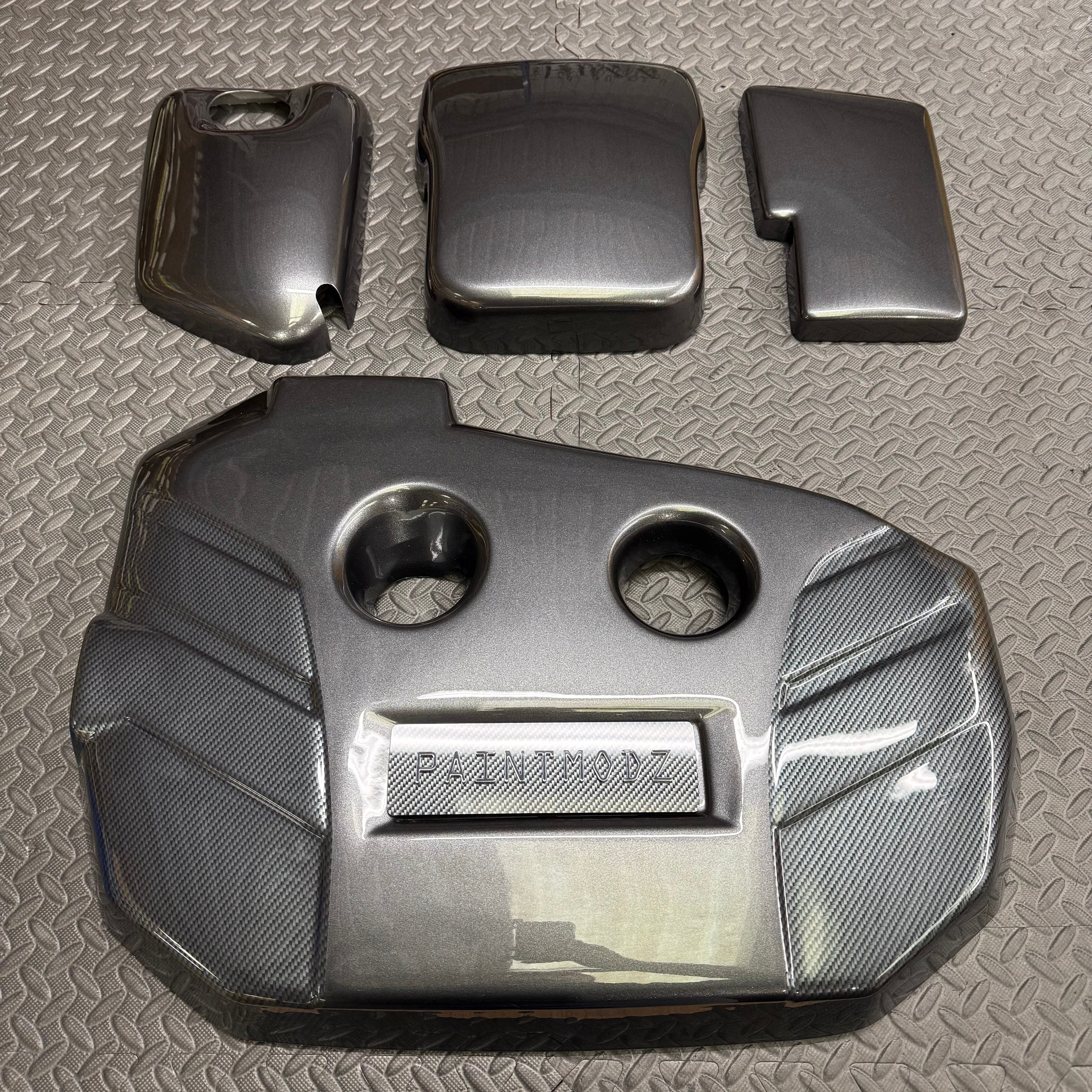 Proform Small Engine Bay Dress Up Bundle - Mk3.5 Focus RS - Painted Magnetic Grey With Deluxe Carbon Fibre Effect Accent Colour