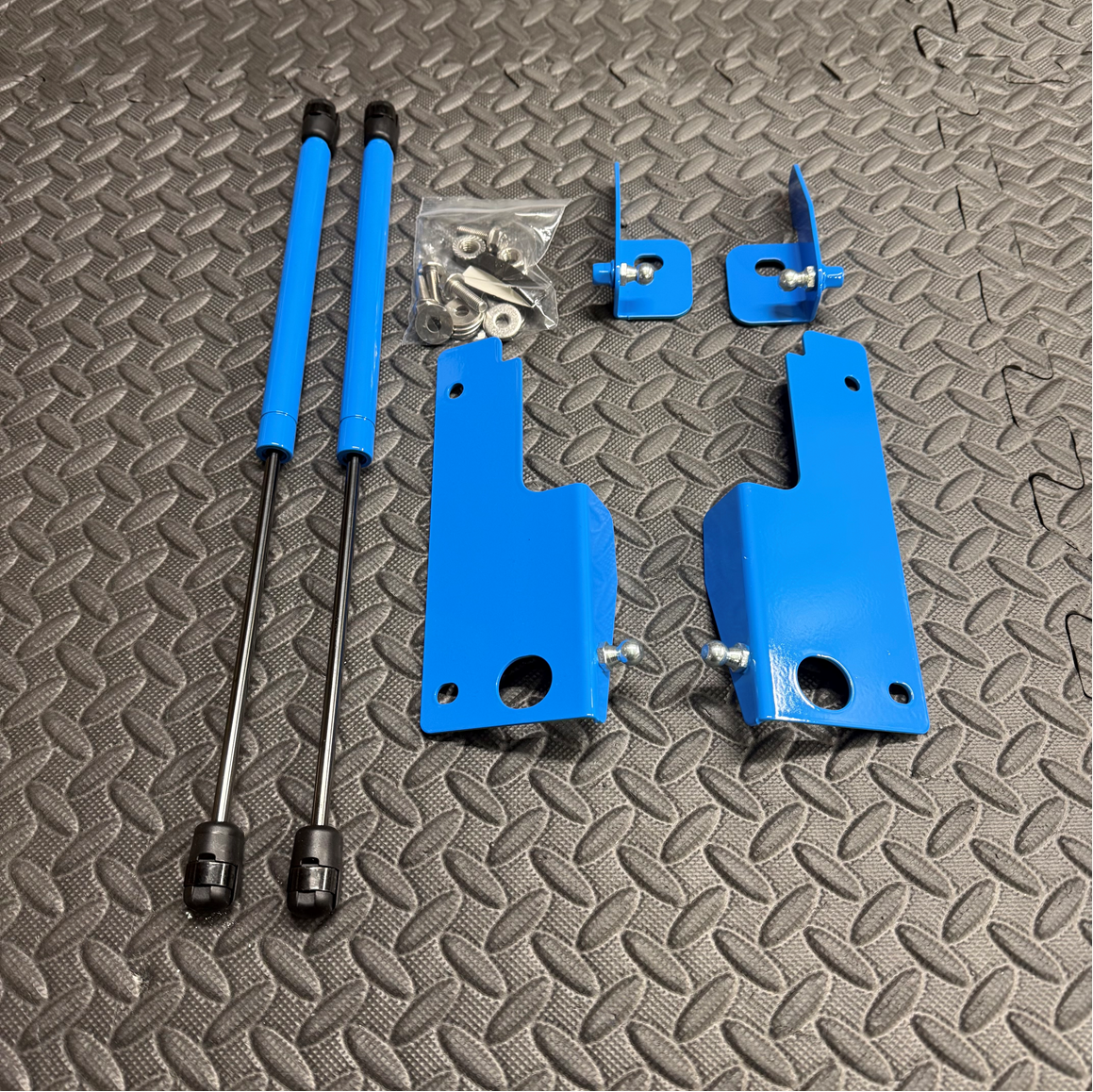 Mk4/4.5 Focus inc ST Gas Strut Bonnet Lifters - Painted Azure Blue