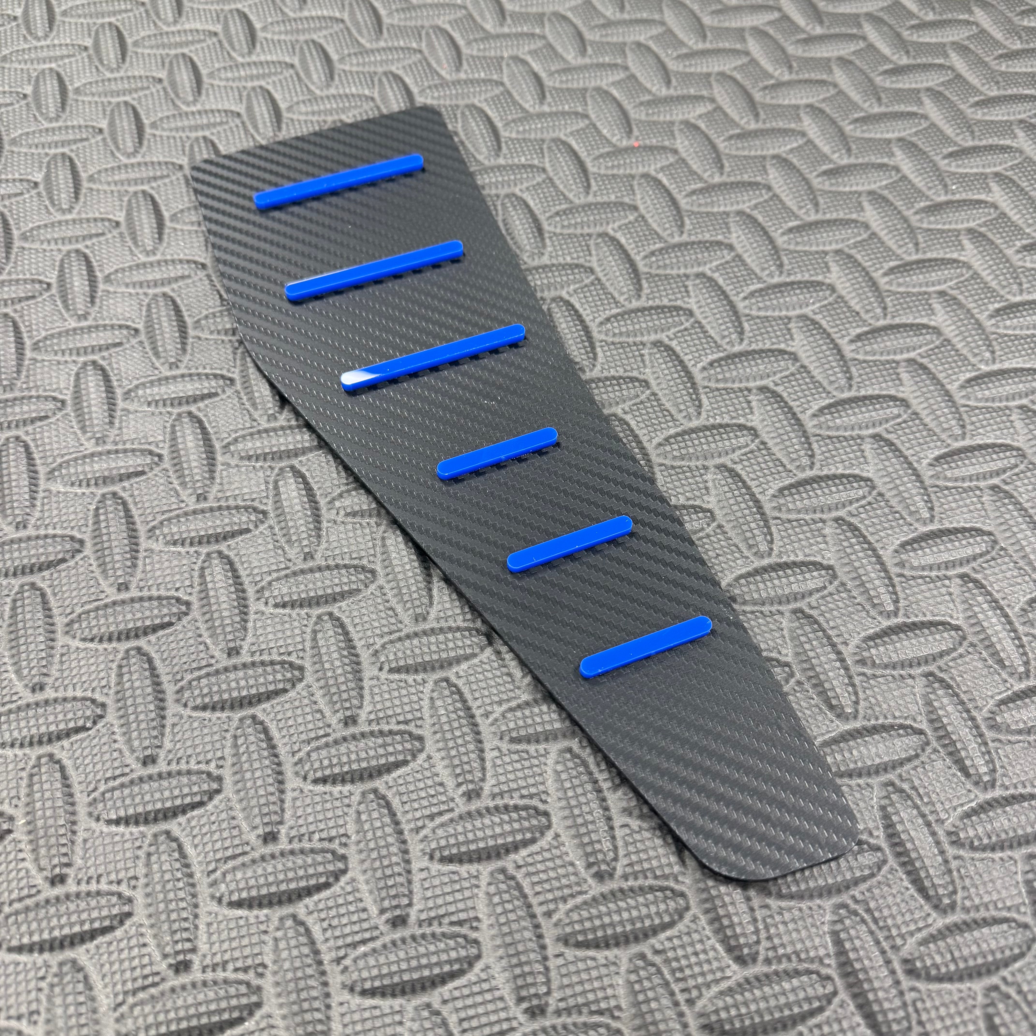 Proform Mk7/7.5 Golf GTI / R (Automatic) Dead Pedal / Foot Rest Plate - Carbon Fibre Effect Back Plate With Medium Blue Detail
