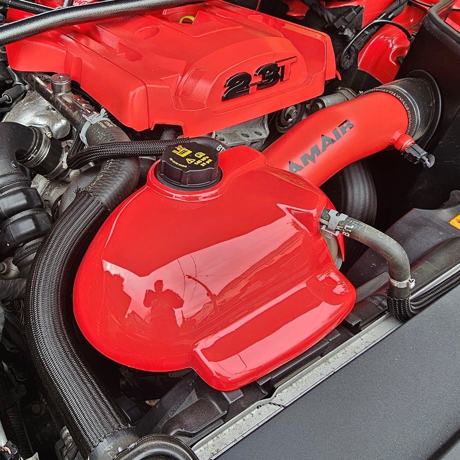 Proform Mustang (6th Generation) Coolant Tank Cover - Gloss Red Plastic