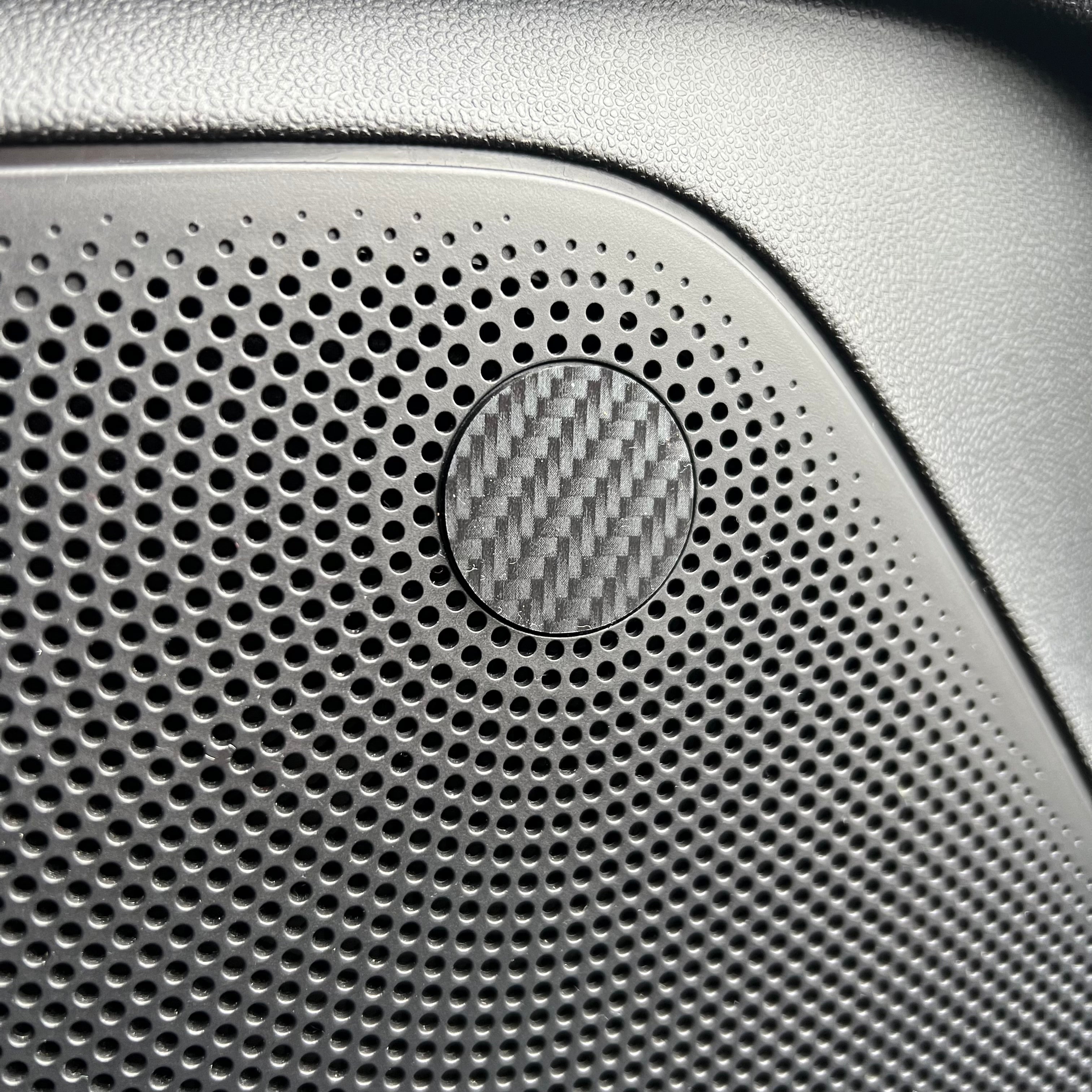 Proform Mk8/8.5 Fiesta ST & Mk4/4.5 Focus ST Front Door Speaker Insert Set - Deluxe Carbon Fibre Effect Plastic