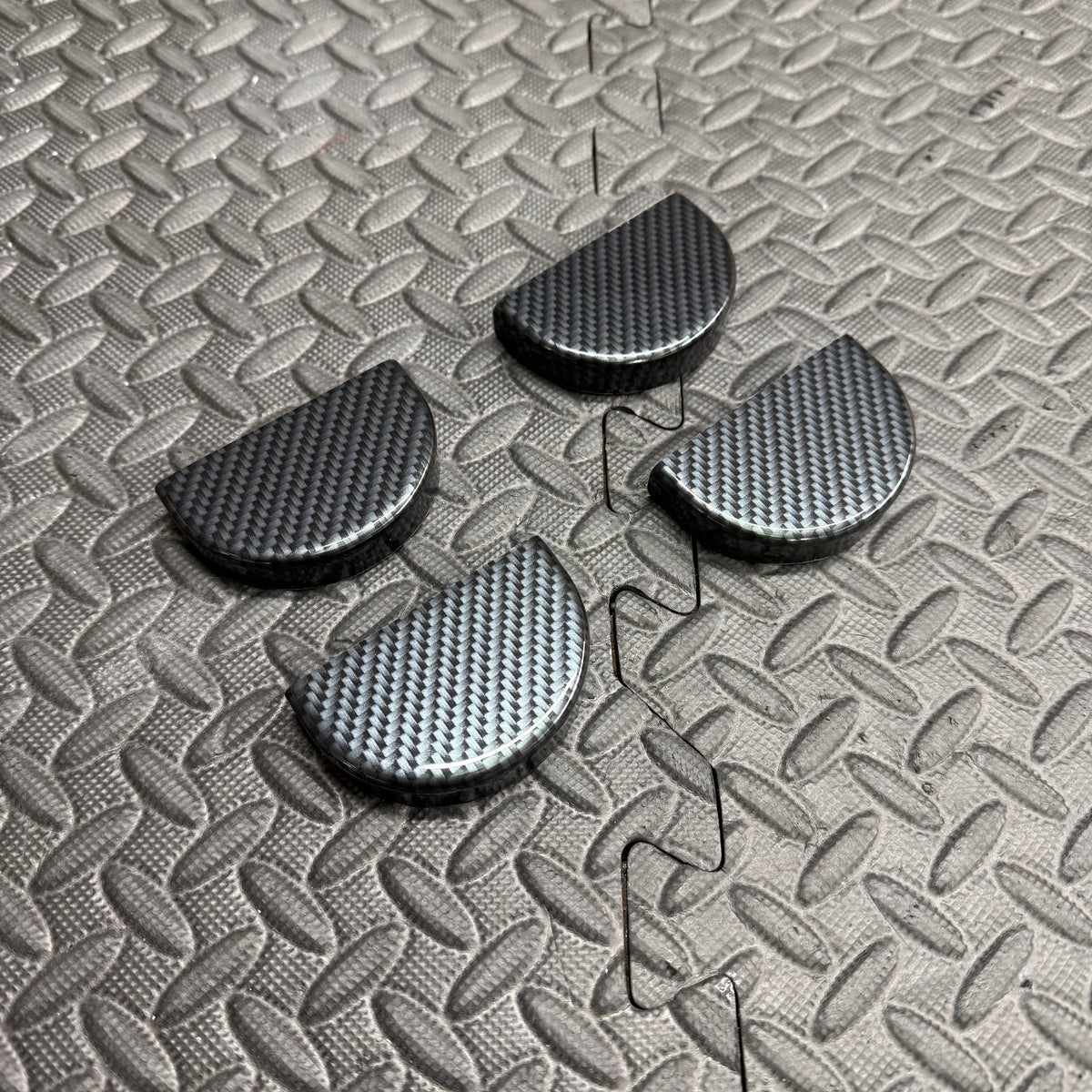 Proform Seat Rail End Covers - Mk8/8.5 Fiesta - Deluxe Carbon Fibre Effect Plastic