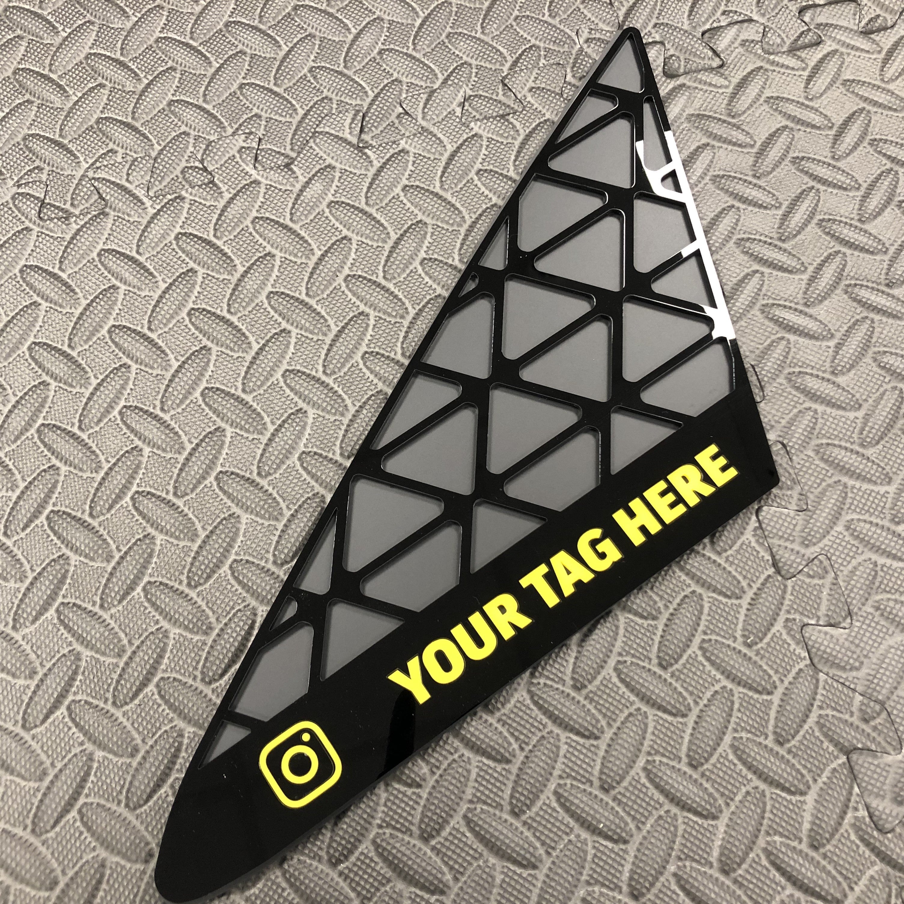 Vauxhall / Opel Corsa D / E (inc VXR OPC) Front Quarter Window Inserts (Pair) - Custom Text / Social Media Tag