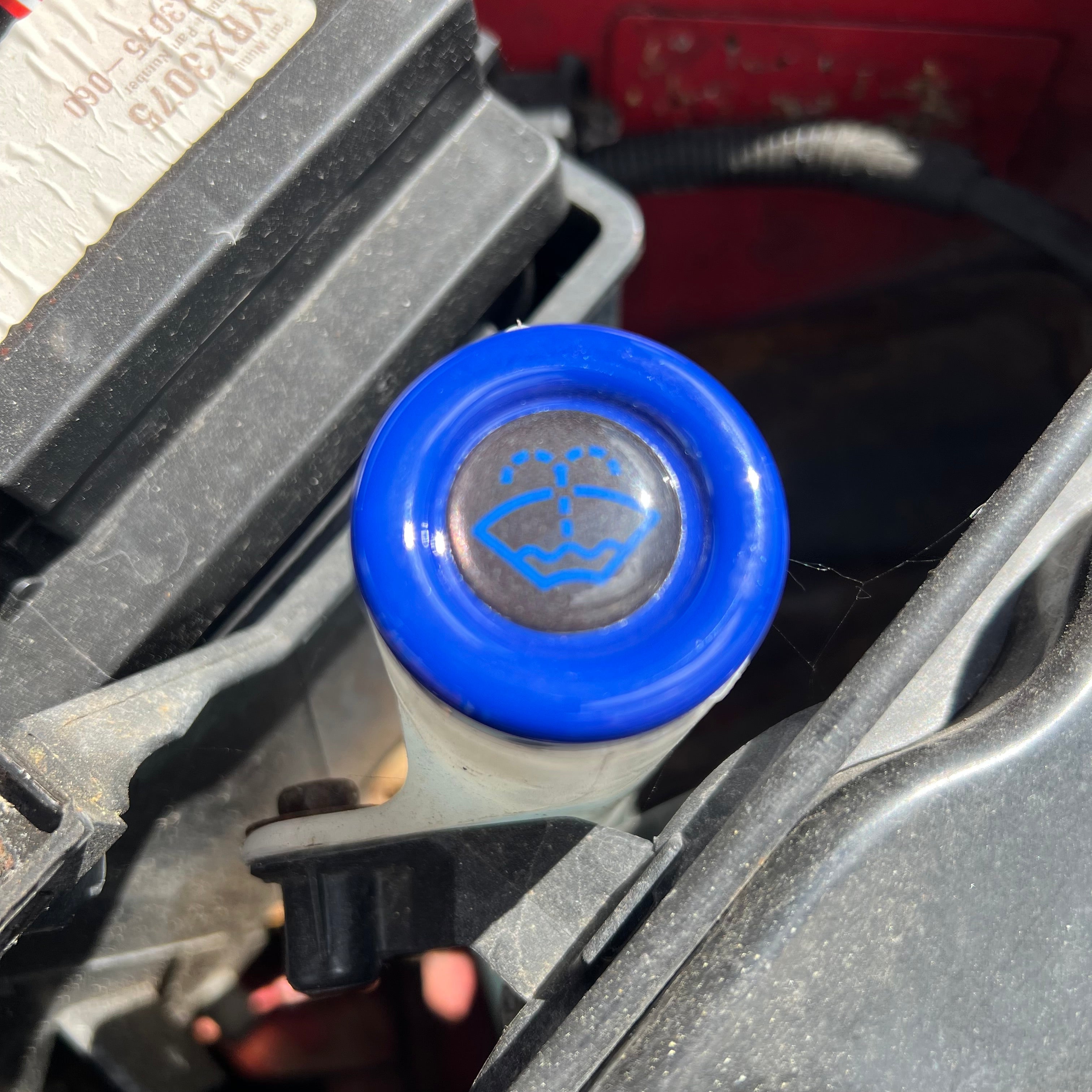 Proform Washer Bottle Bung Mk6 Fiesta - Gloss Blue Plastic With Blue Screen Wash Logo Gel Badge