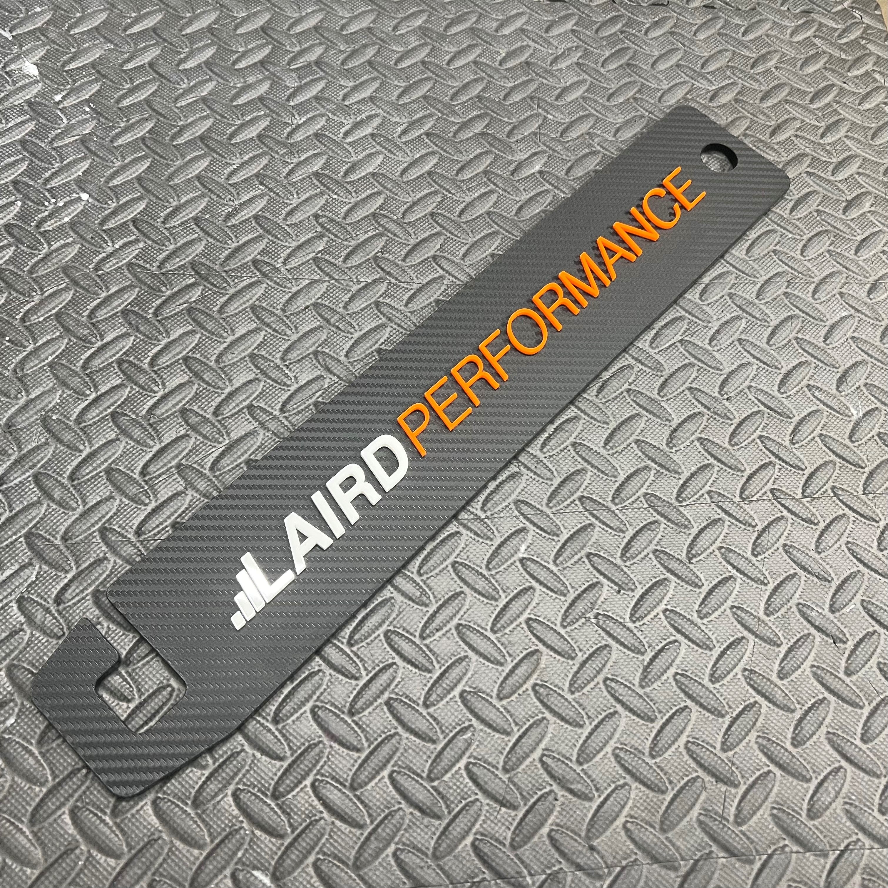 Proform Custom Bonnet Prop - Carbon Fibre Effect Prop - Laird Performance Logo - White And Orange