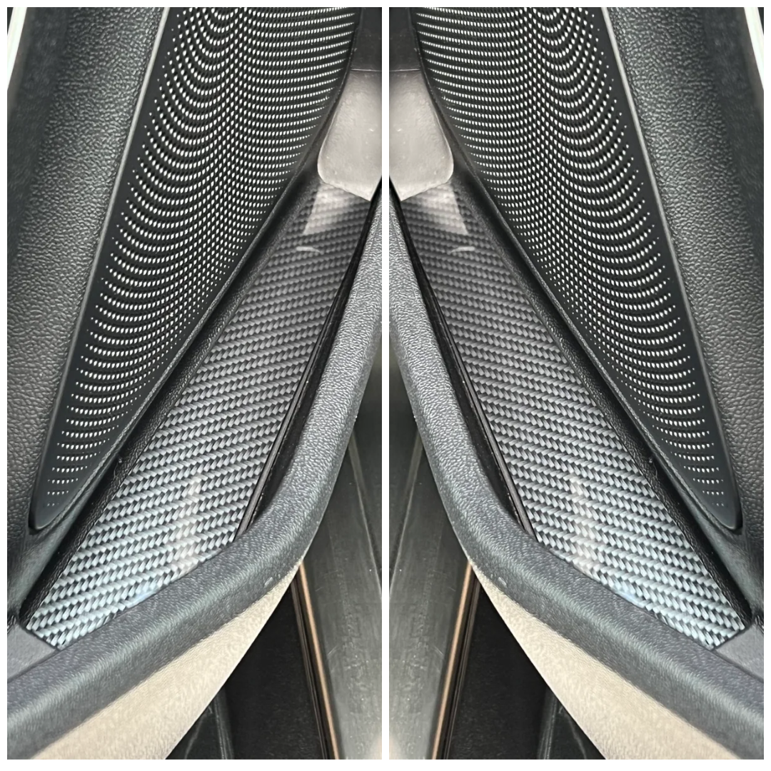 Mk8/8.5 Fiesta Front Door Pocket Insert Plates - Deluxe Carbon Fibre Effect Plastic