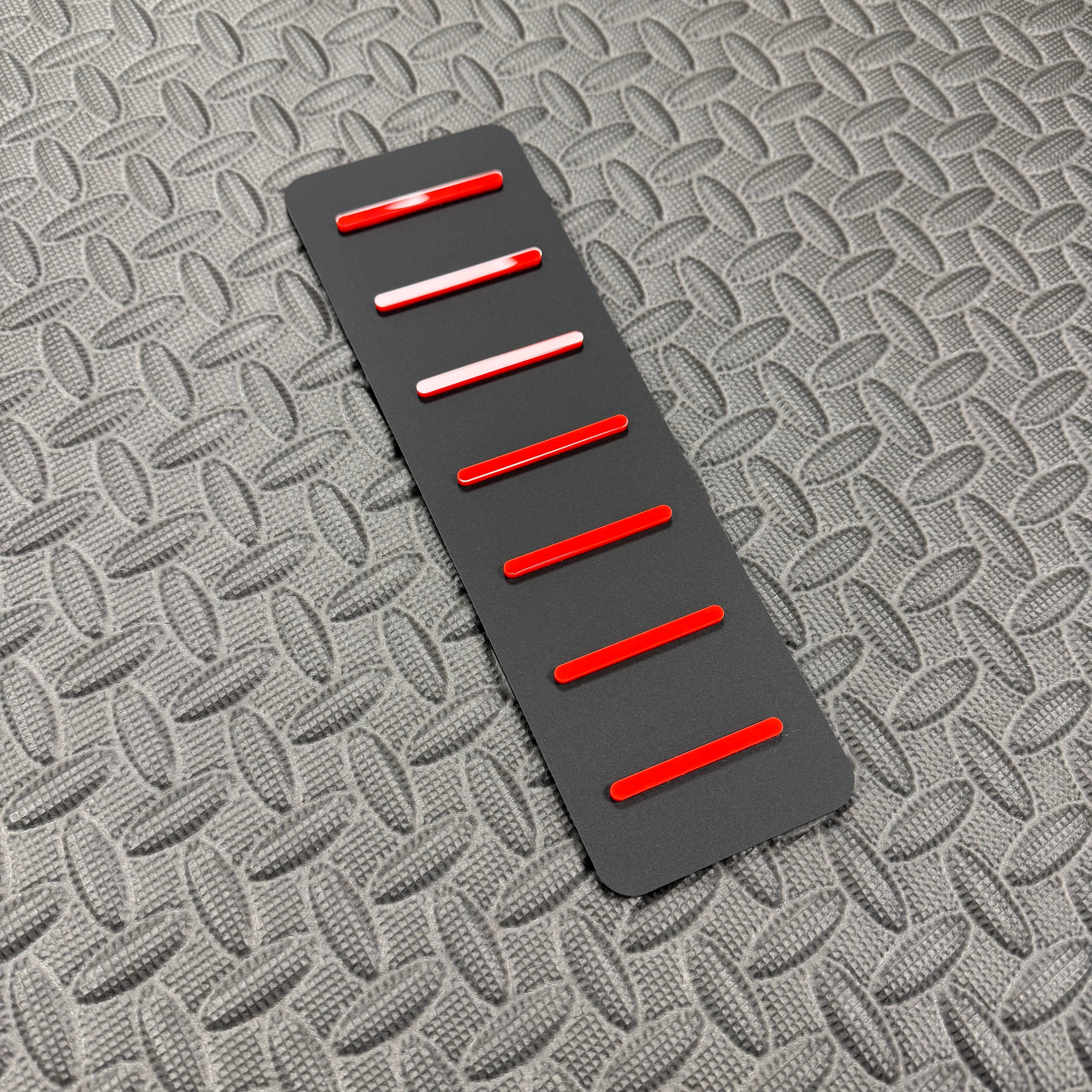 Proform Mk3/3.5 Focus Dead Pedal / Foot Rest Plate, Red Detail, Satin Black Back Plate