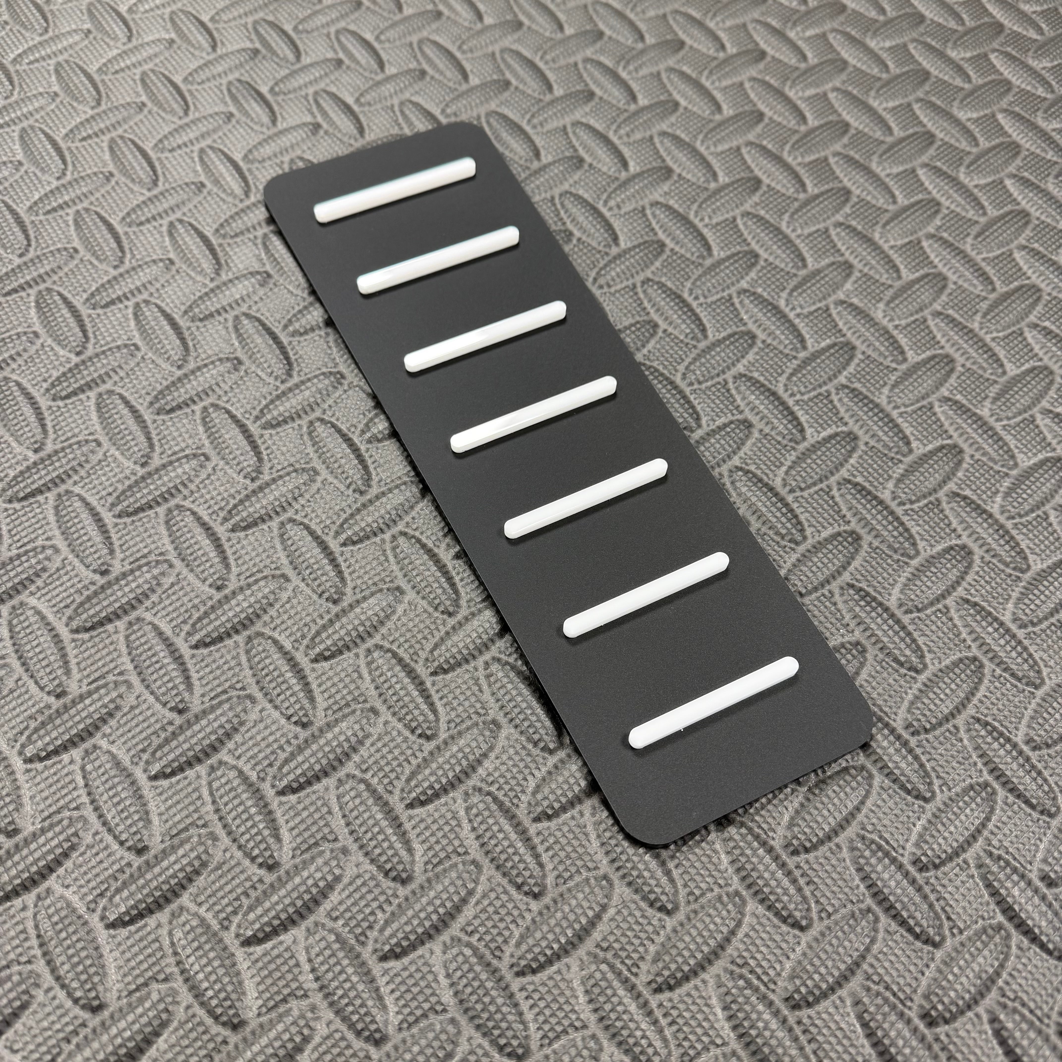 Proform Mk3/3.5 Focus Dead Pedal / Foot Rest Plate, White Detail, Satin Black Back Plate