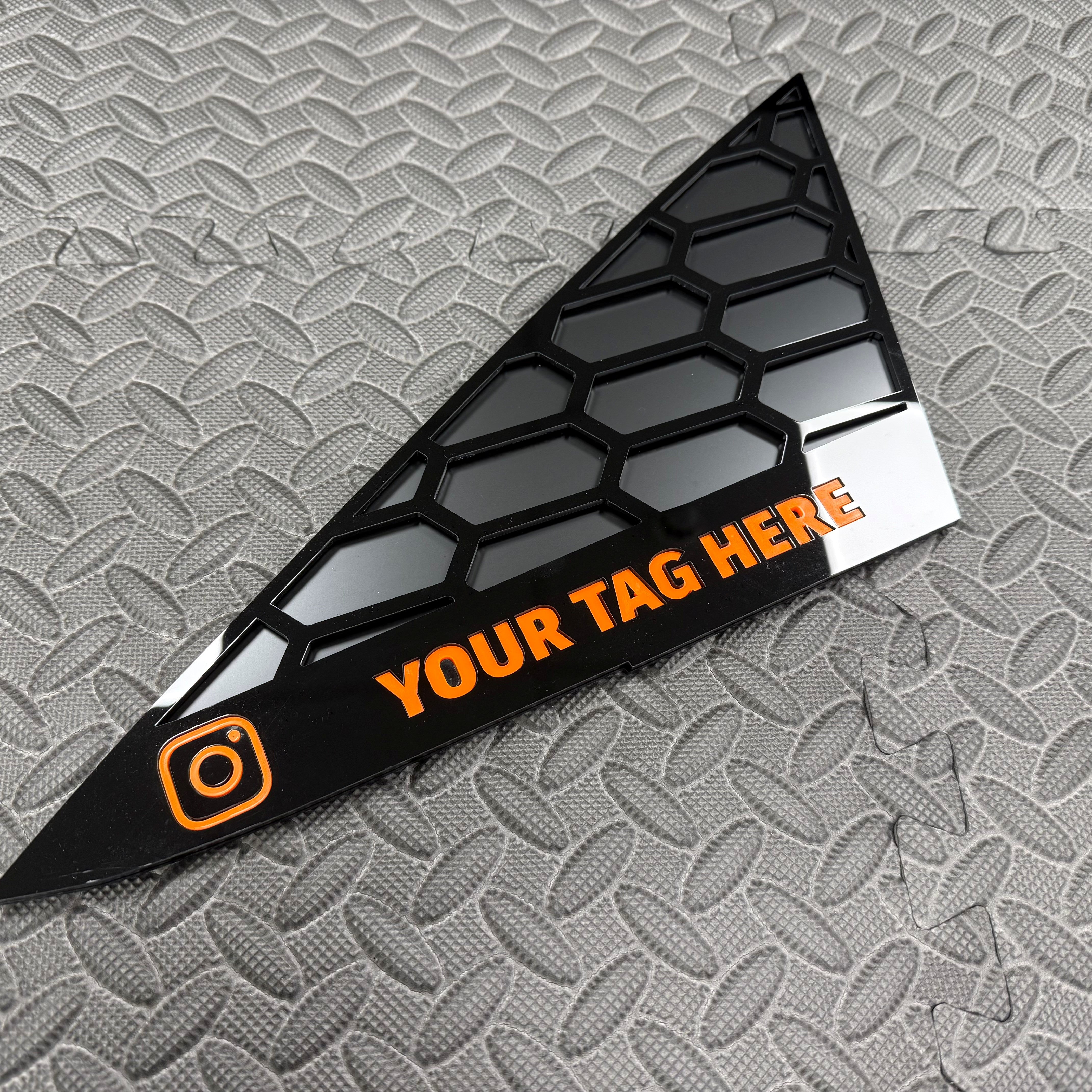 Mk7/7.5 Fiesta Front Quarter Window Inserts (Pair) - Custom Text / Social Media Tag
