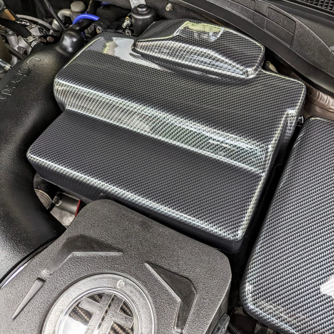 Proform Battery Cover (Plastic Finishes) - Fits Hyundai i30 / Kona N / Veloster N - Deluxe Carbon Fibre Effect Plastic