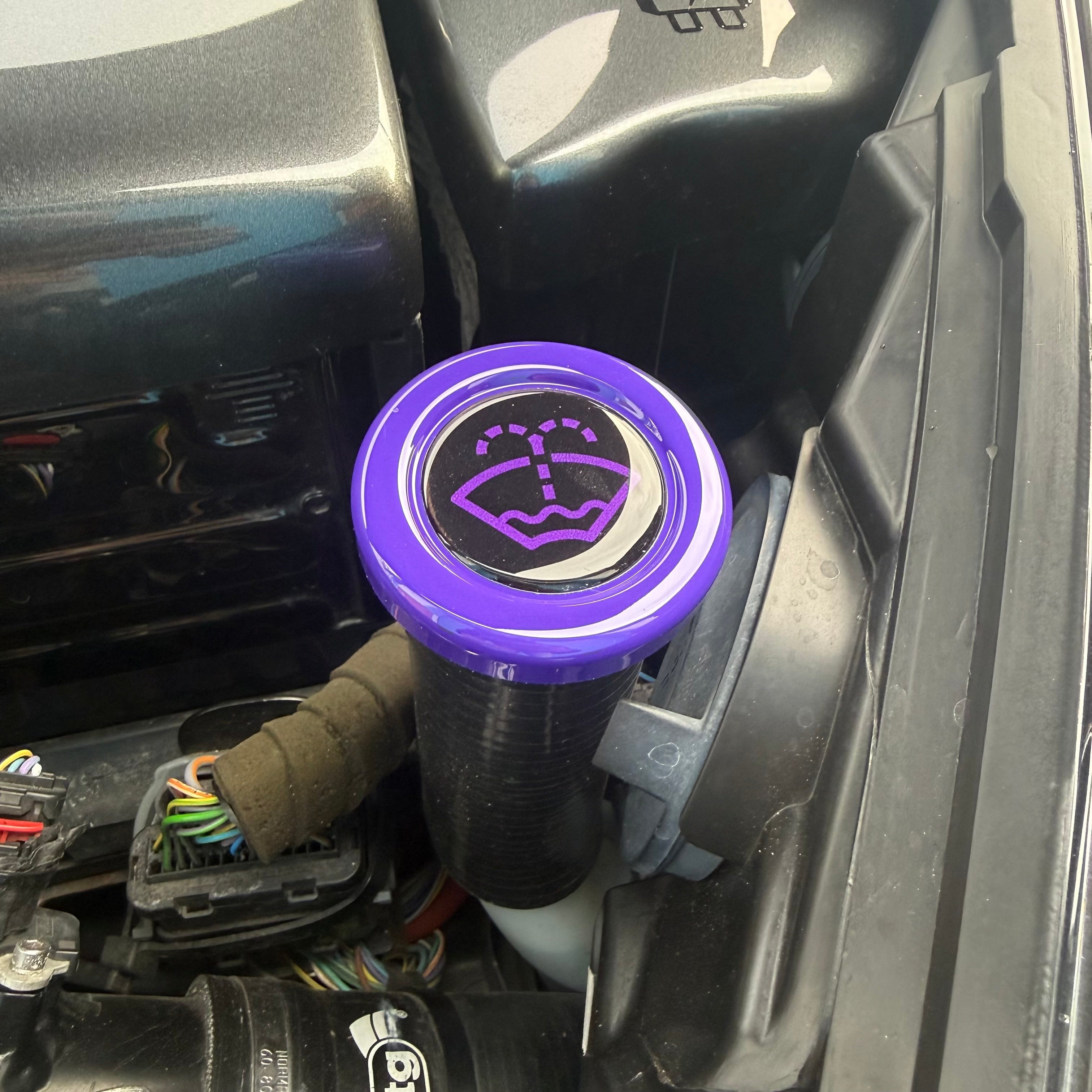 Proform Washer Bottle Bung - Multiple Ford Models - Gloss Purple Plastic With Purple Screenwash Logo Detailing