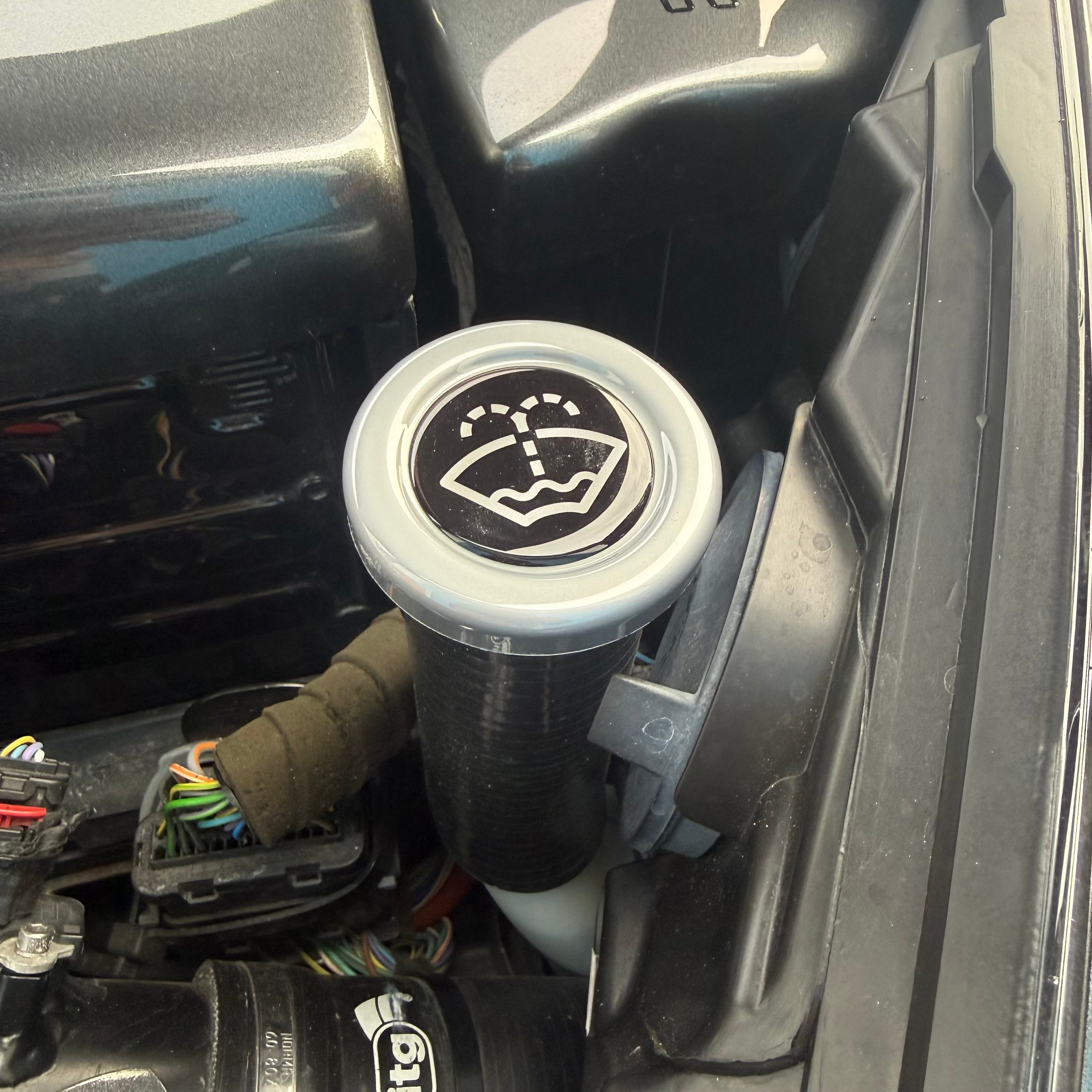 Proform Washer Bottle Bung - Multiple Ford Models - Gloss Grey Plastic With Grey Screenwash Logo Detailing