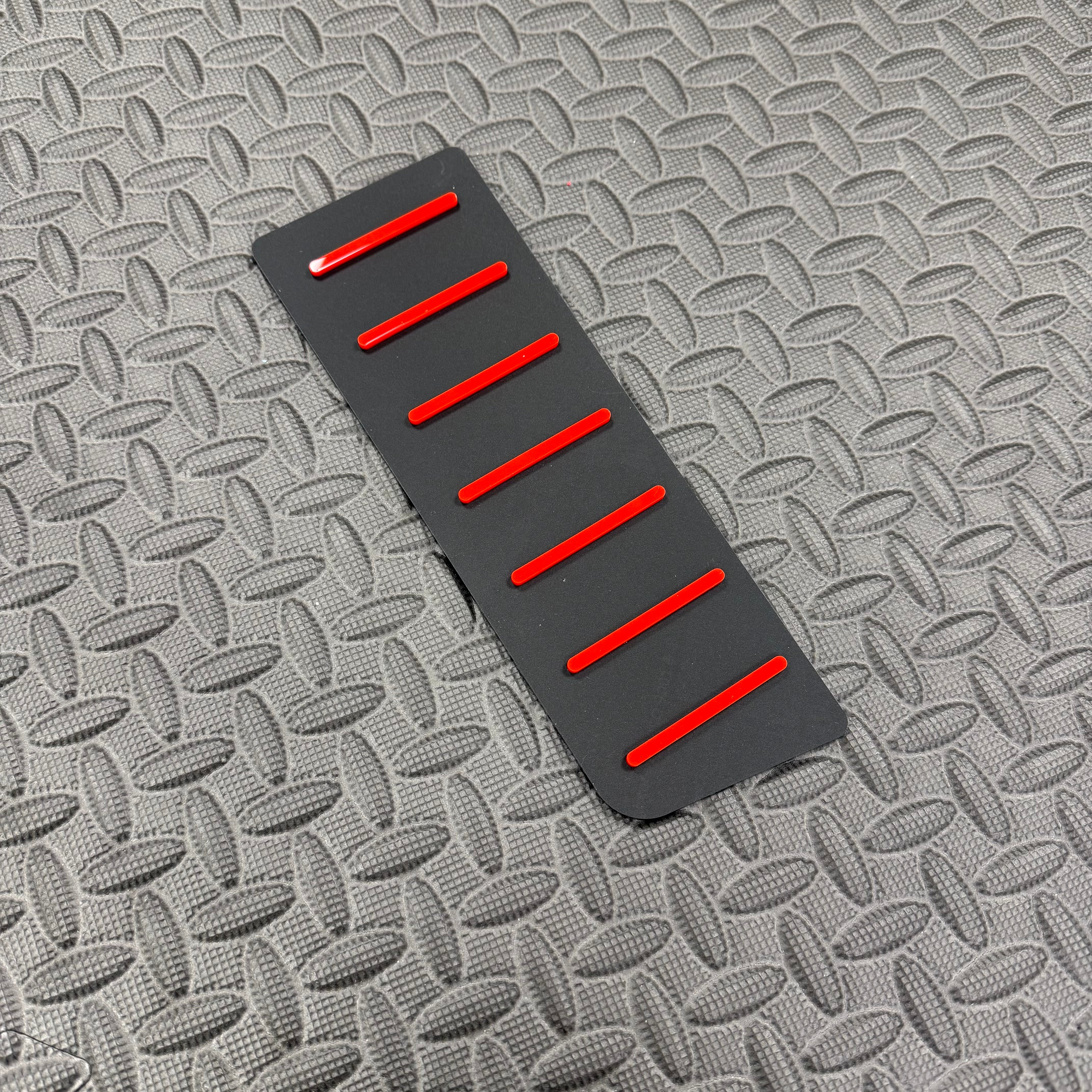 Proform Mk4/4.5 Focus ST Dead Pedal / Foot Rest Plate - Red Detail - Satin Black Back Plate