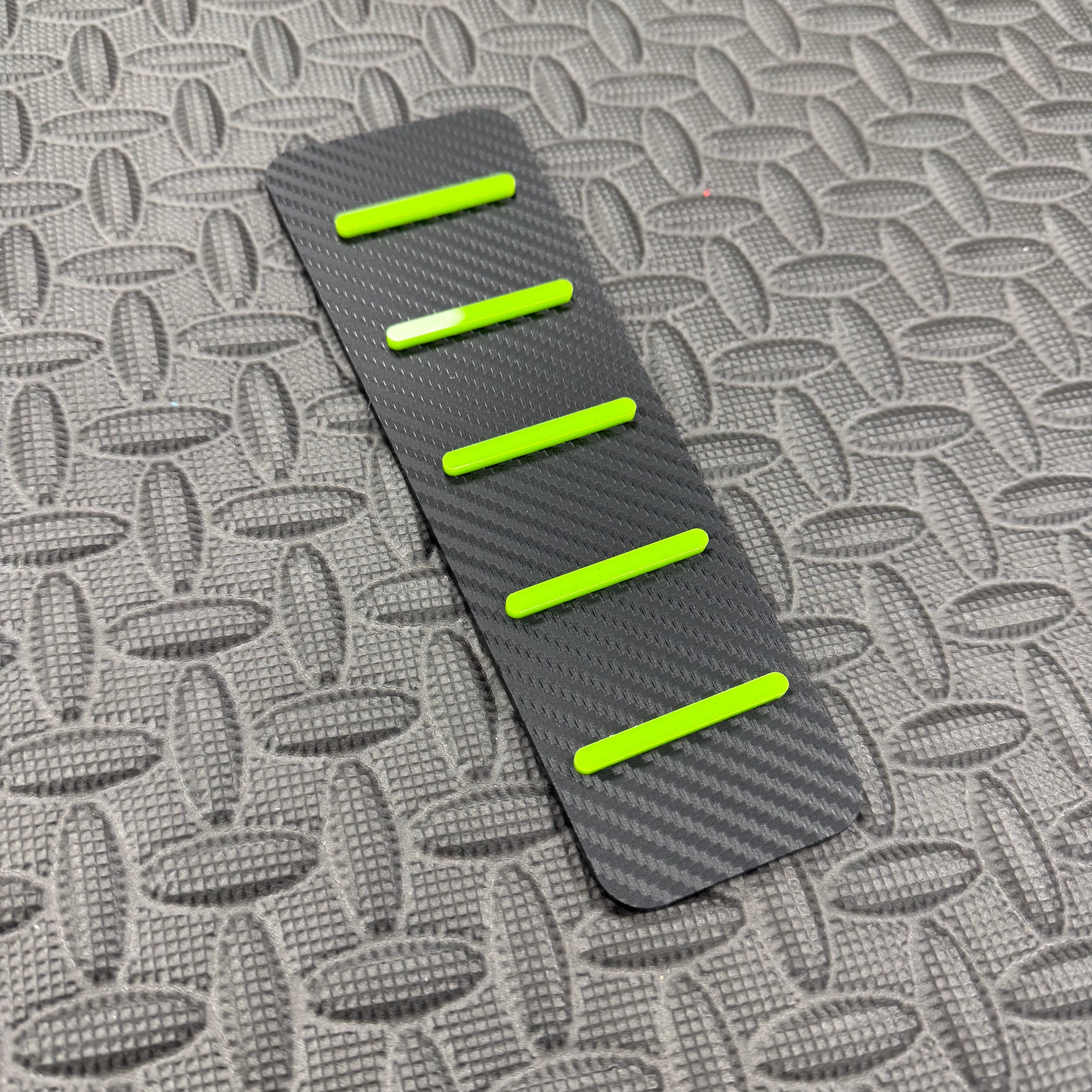 Proform Mk2/2.5 Puma ST Dead Pedal / Foot Rest Plate - Carbon Fibre Effect Back Plate With Light Green Detail