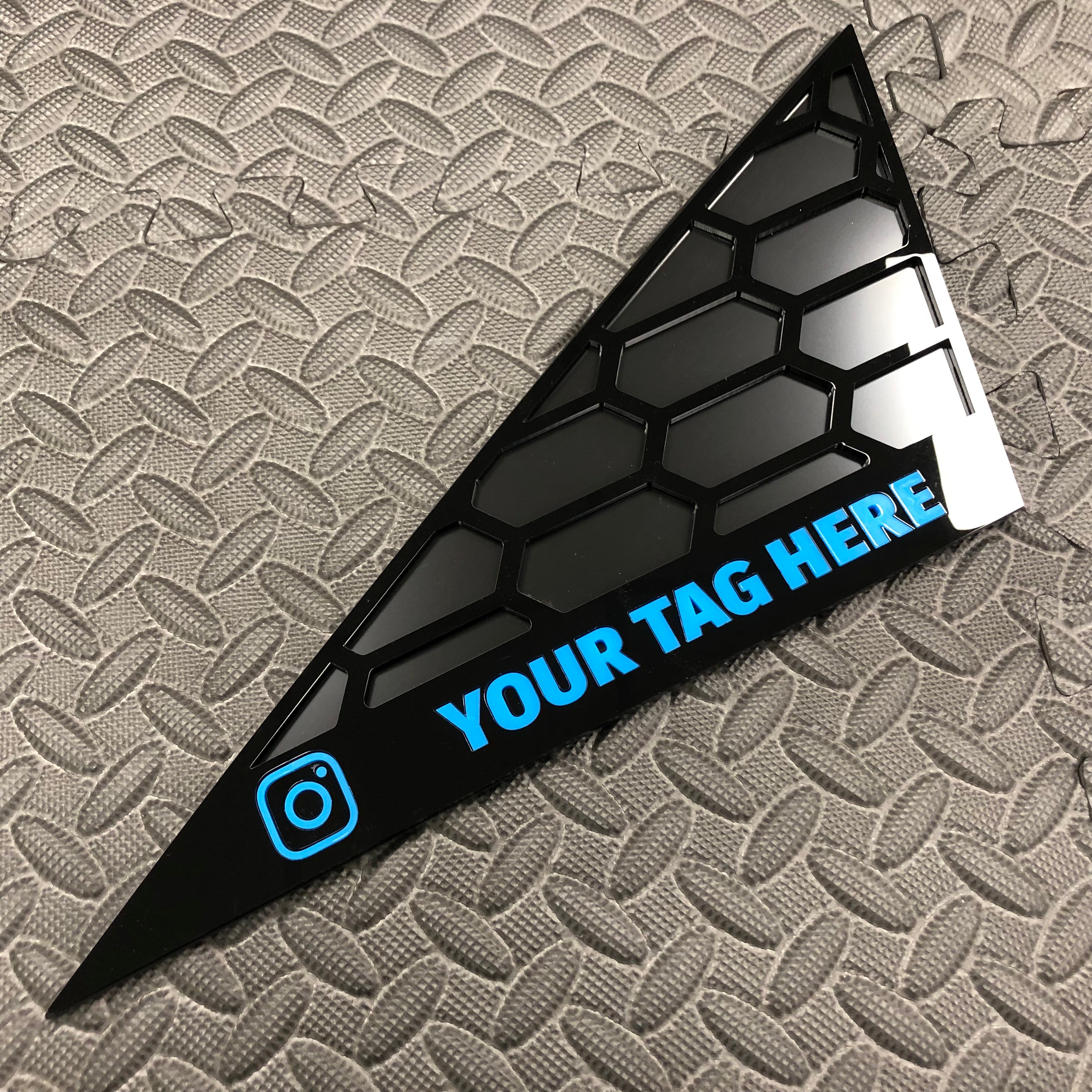 Mk8/8.5 Fiesta Front Quarter Window Inserts (Pair) - Custom Text / Social Media Tag