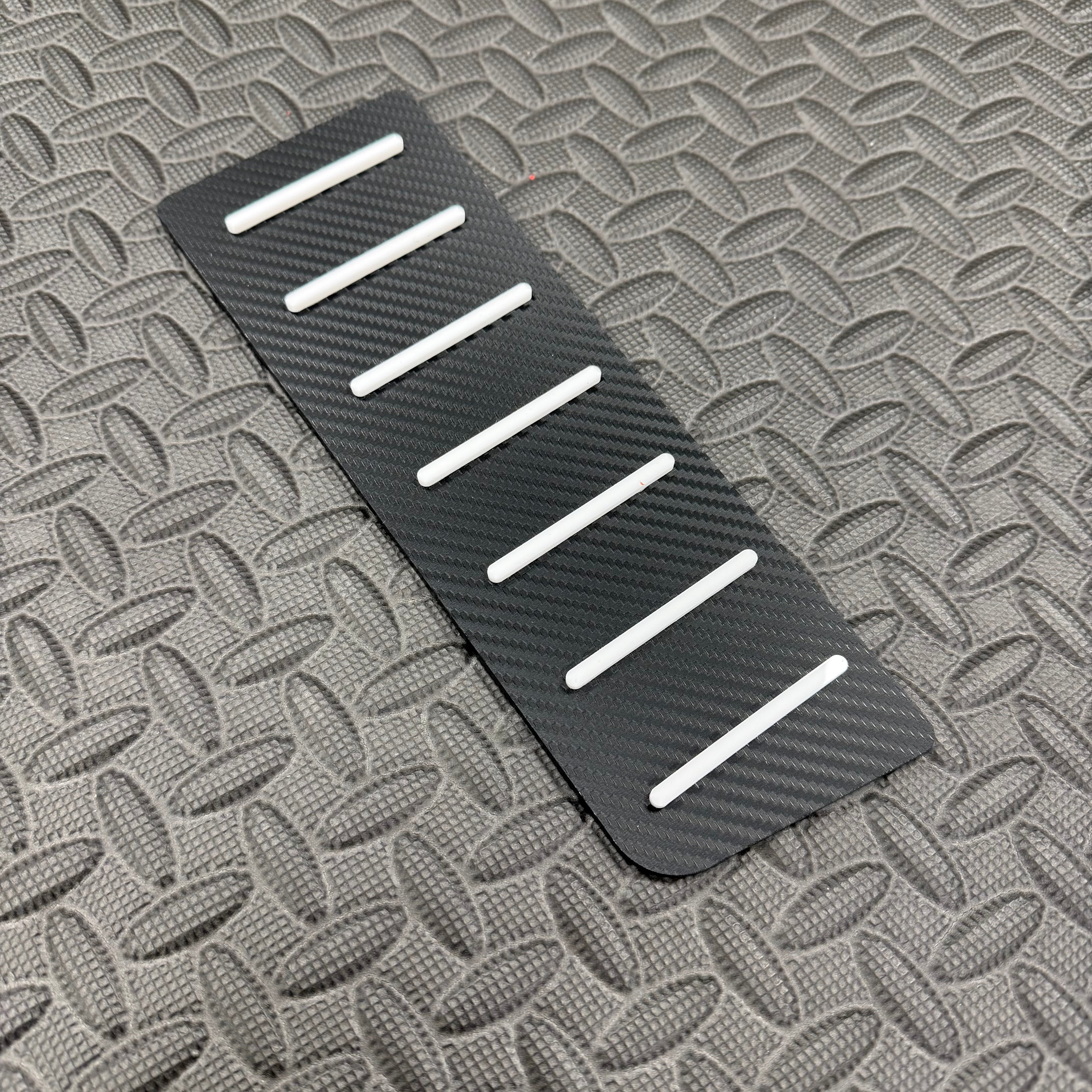Proform Mk4/4.5 Focus ST Dead Pedal / Foot Rest Plate - Right Hand Drive - Manual Transmission - Carbon Fibre Effect Back Plate With White Detailing
