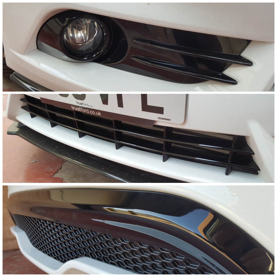Mk7.5 Fiesta ST180/ST200 Bumper Plastics Set - Painted Gloss Black