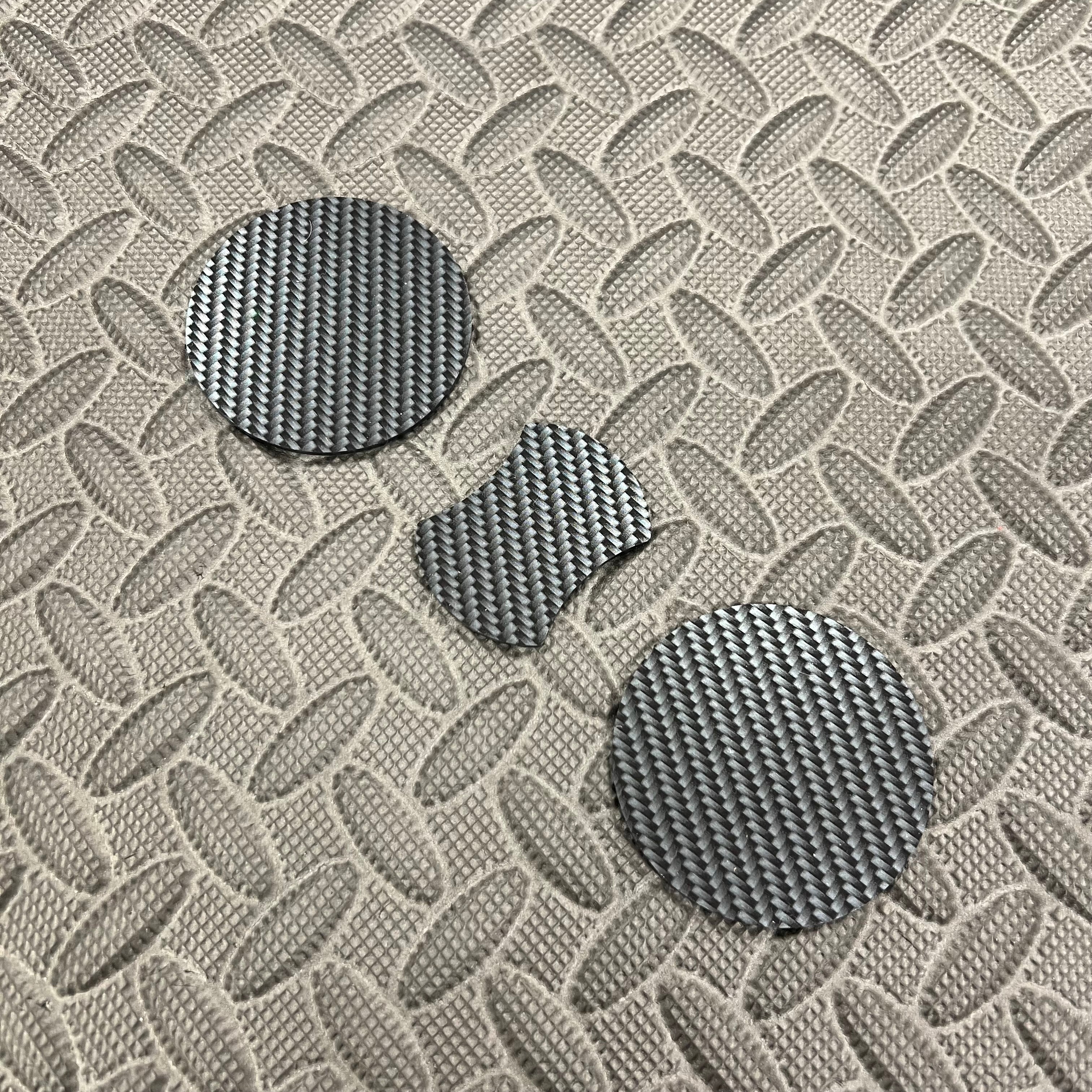Mk2 (Pre-Facelift) Focus Cup Holder Insert Plate Set - Deluxe Carbon Fibre Effect Plastic