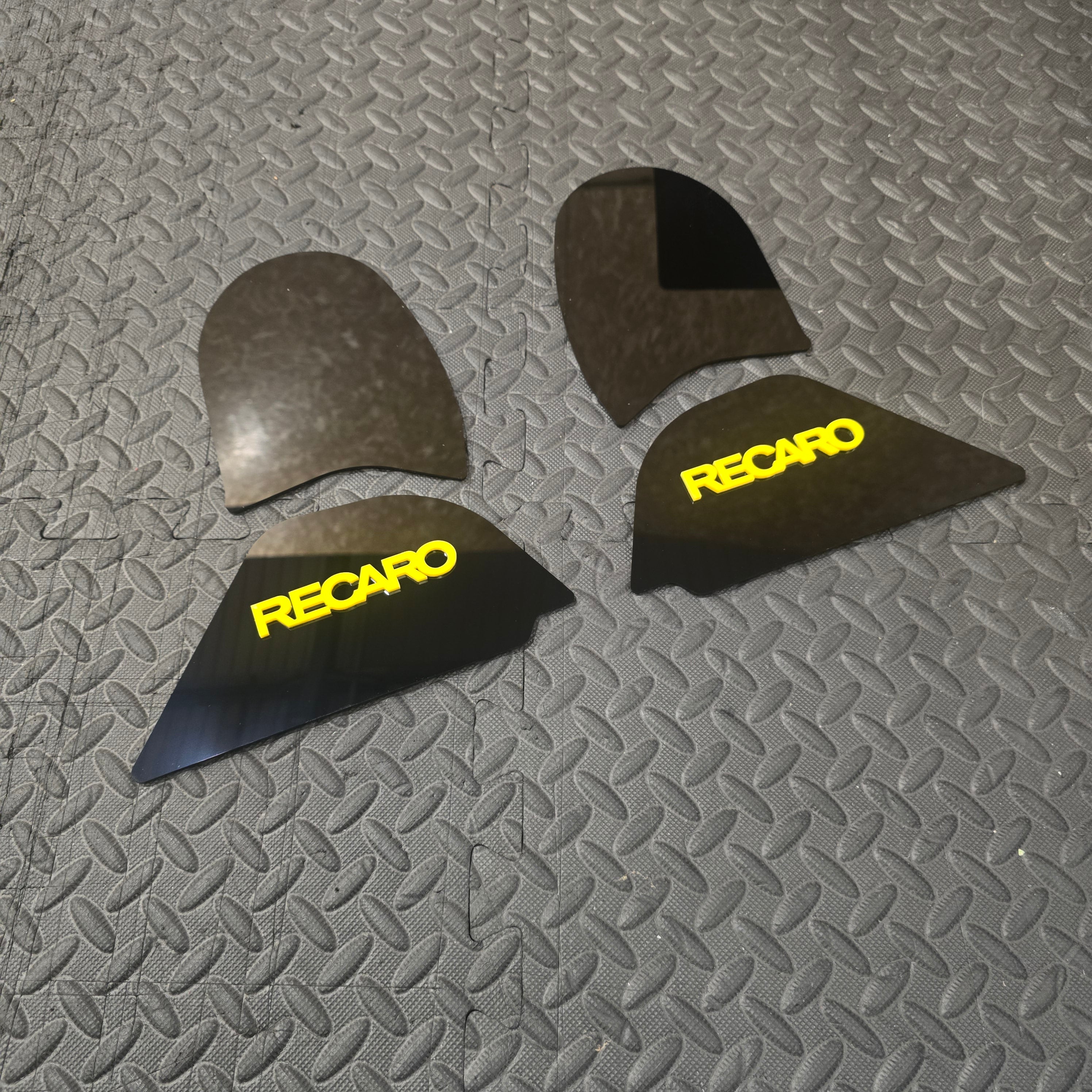 Proform Mk3/3.5 Focus ST Seat Plate Set - Gloss Black With Yellow Detail