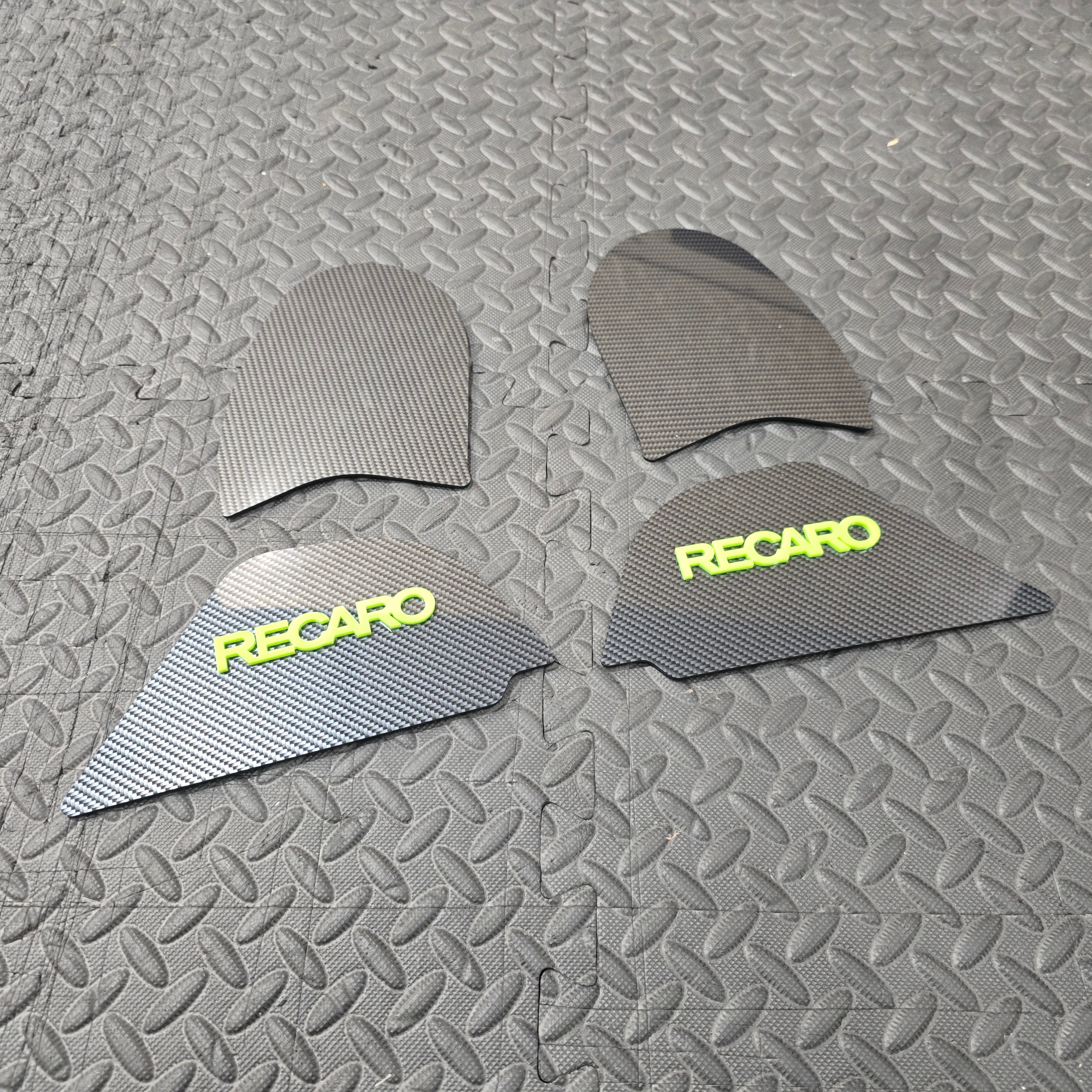 Proform Mk3/3.5 Focus ST Seat Plate Set - Deluxe Carbon Fibre Effect Plate With Light Green Detail