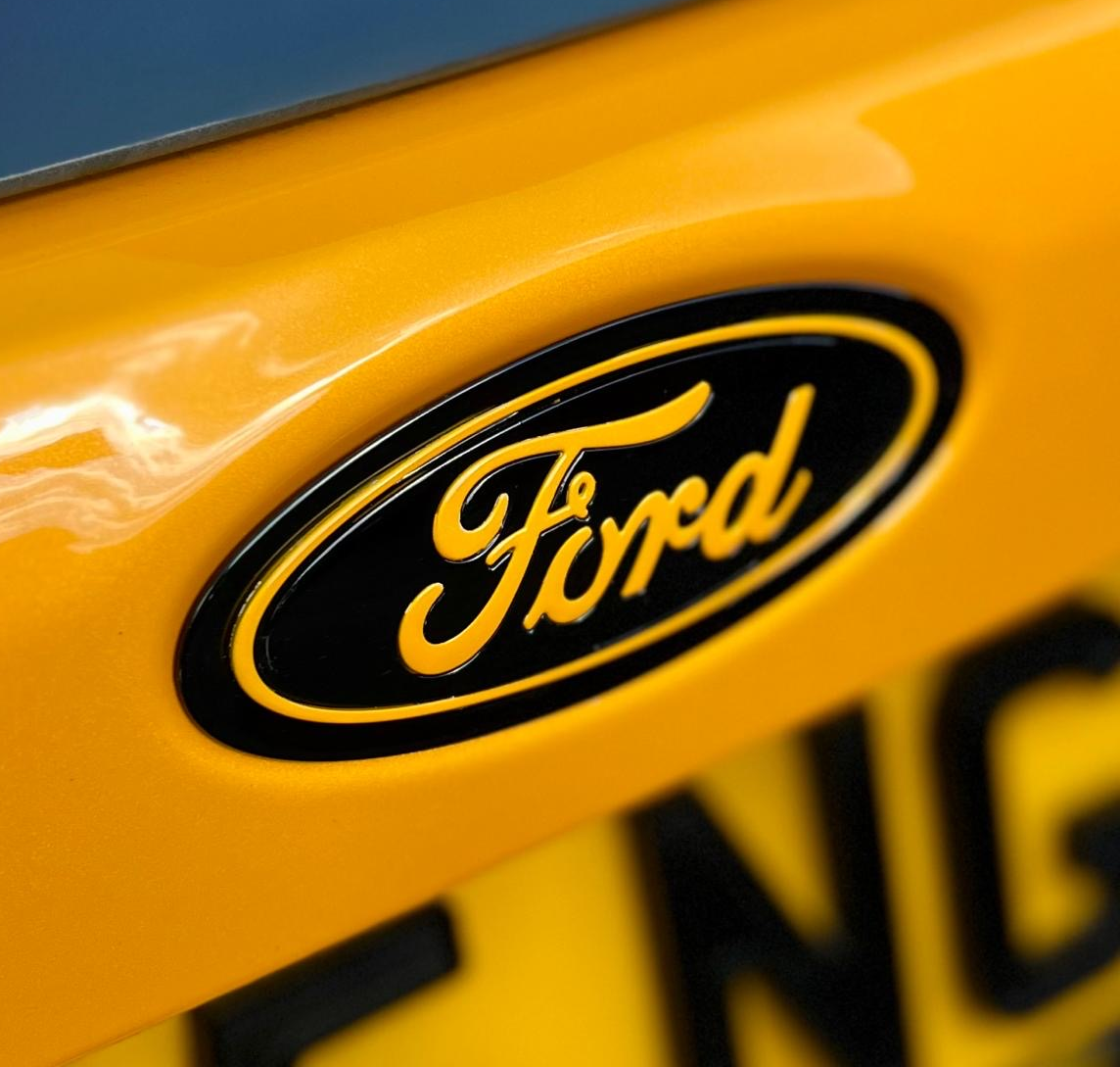 Genuine Ford Tailgate Badges - Mk3.5 Focus ST - Painted Tangerine Scream