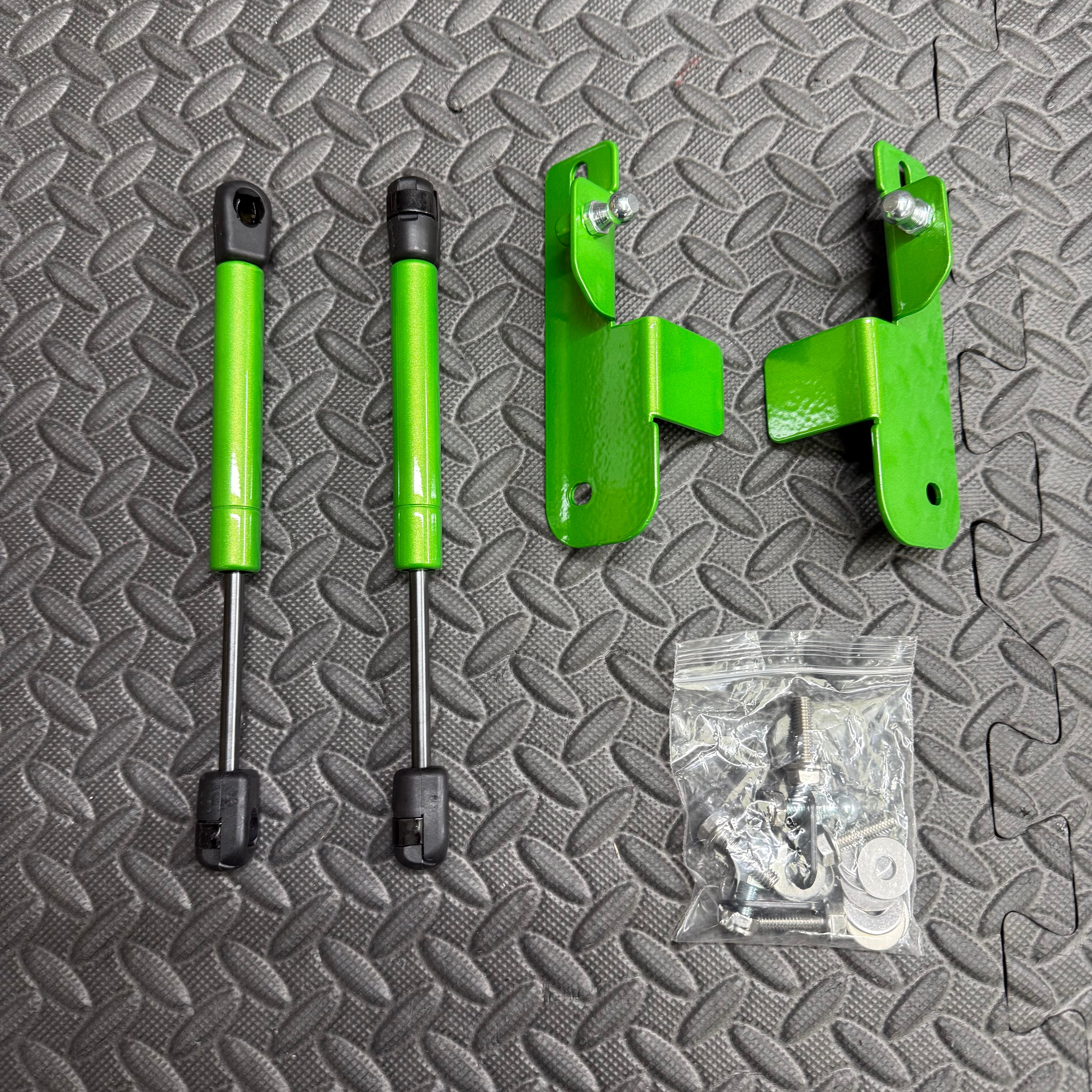 Mk8/8.5 Fiesta inc ST Gas Strut Bonnet Lifters - Painted Mean Green