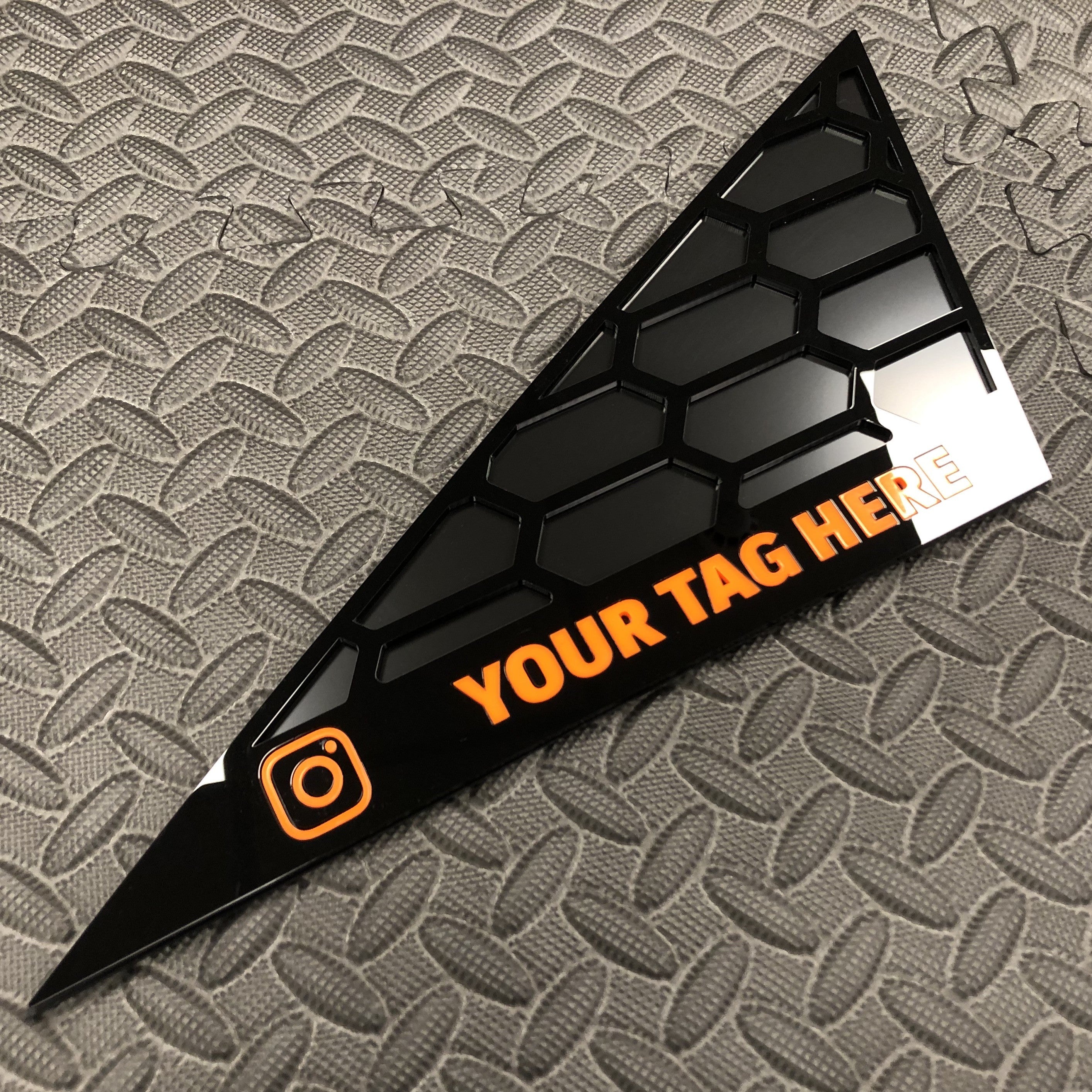 Mk8/8.5 Fiesta Front Quarter Window Inserts (Pair) - Custom Text / Social Media Tag