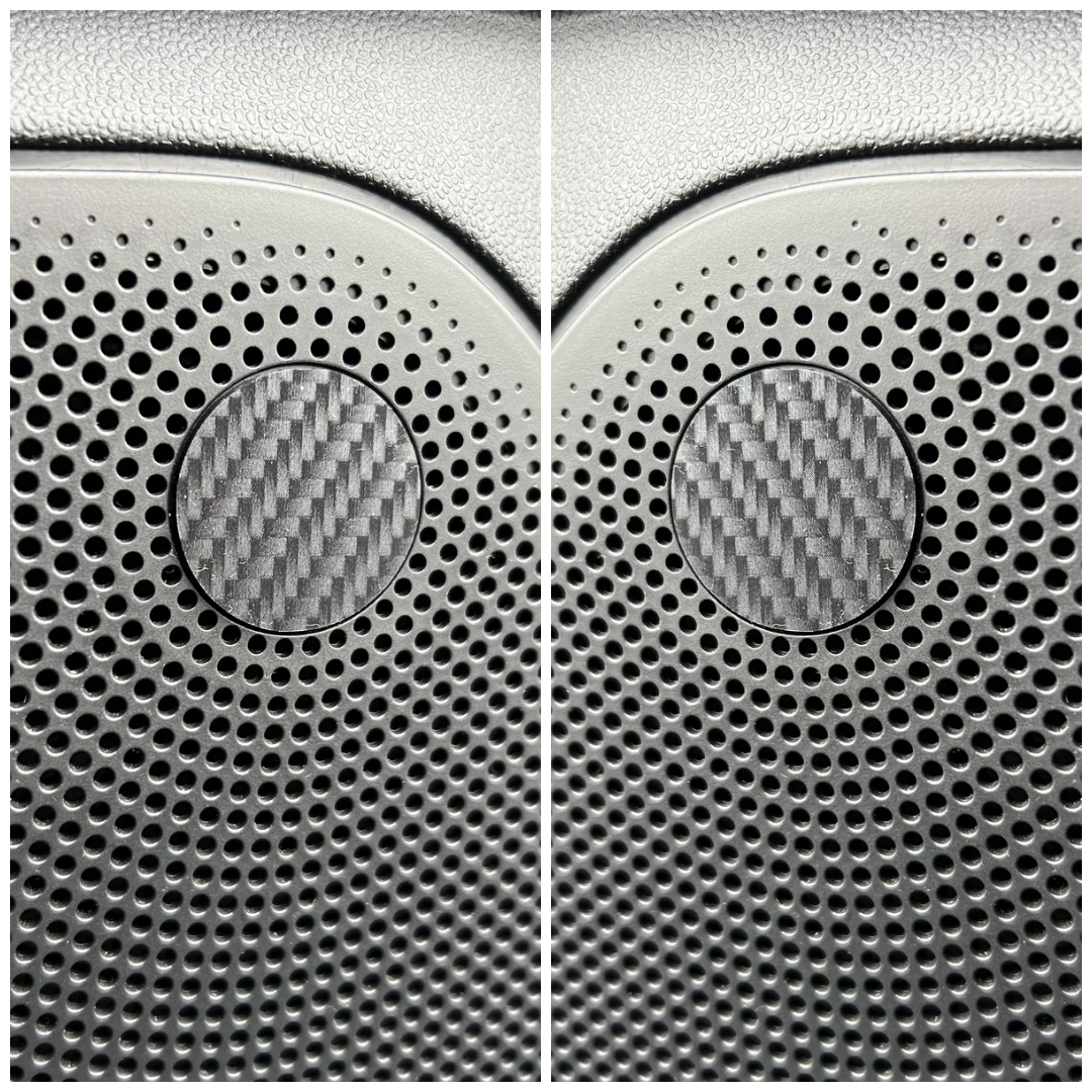 Proform Mk8/8.5 Fiesta ST & Mk4/4.5 Focus ST Front Door Speaker Insert Set - Deluxe Carbon Fibre Effect Plastic