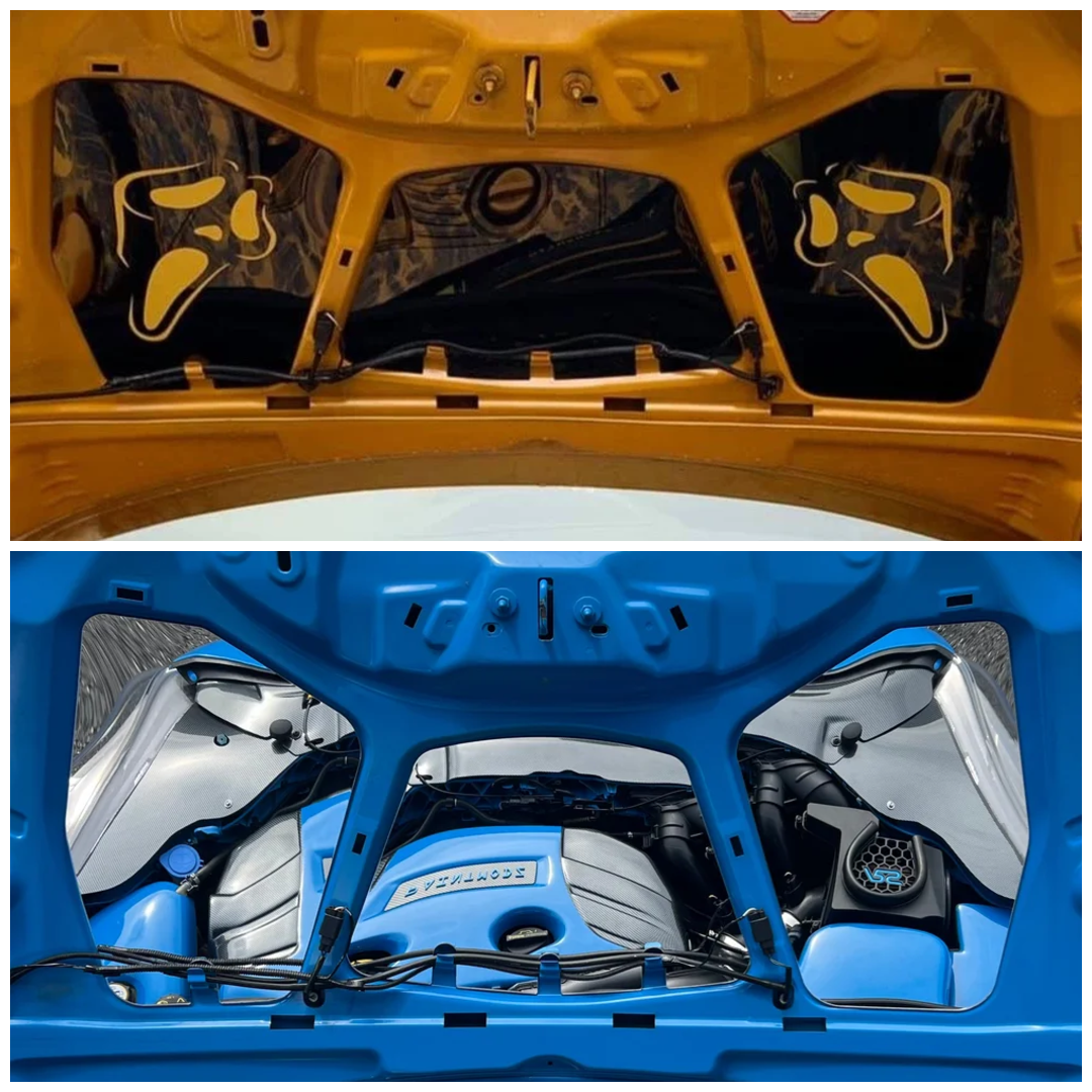 Proform Under Bonnet Panels / Plates - Mk3/3.5 Focus - Gloss Black - Silver Chrome