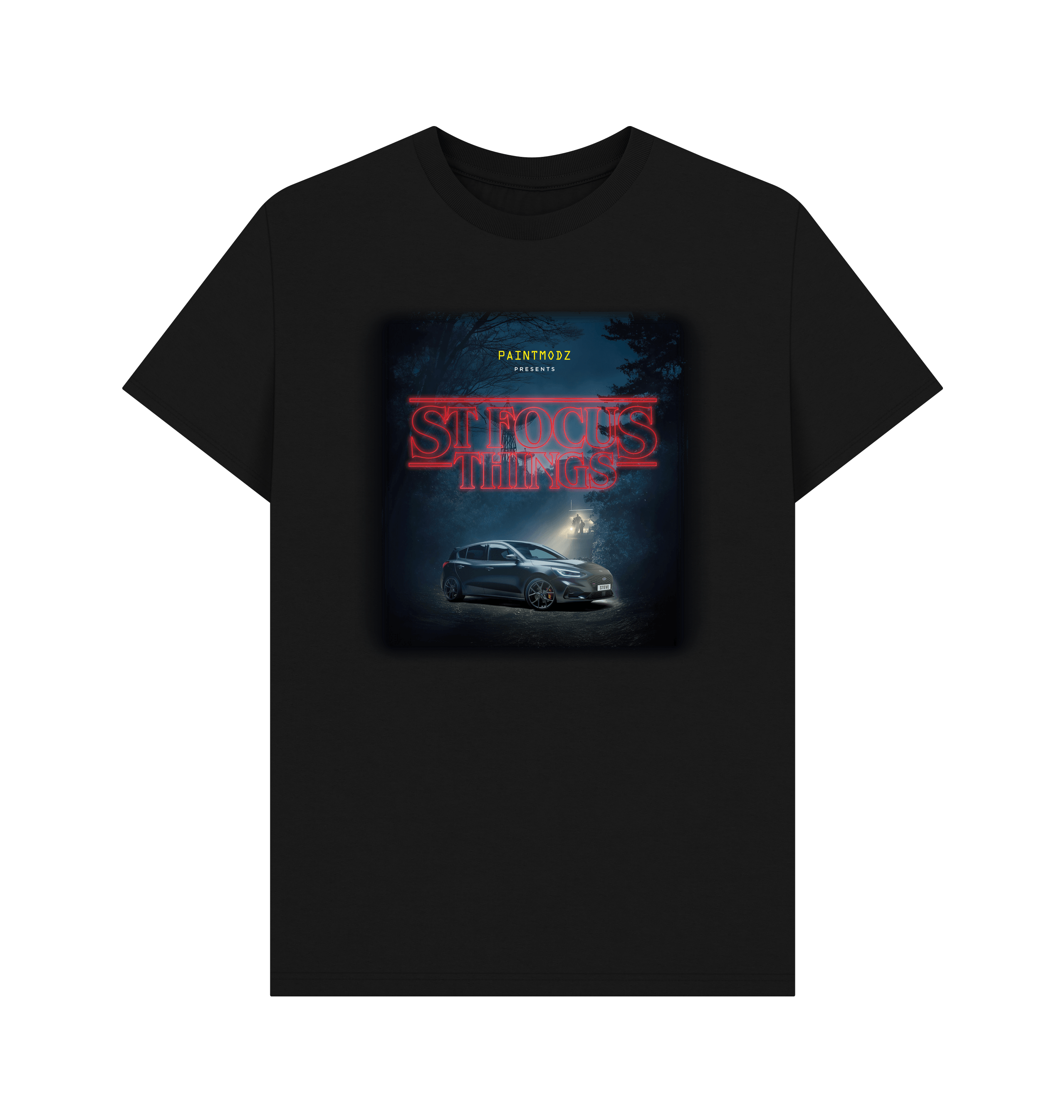 Black Printed T-shirt Front
