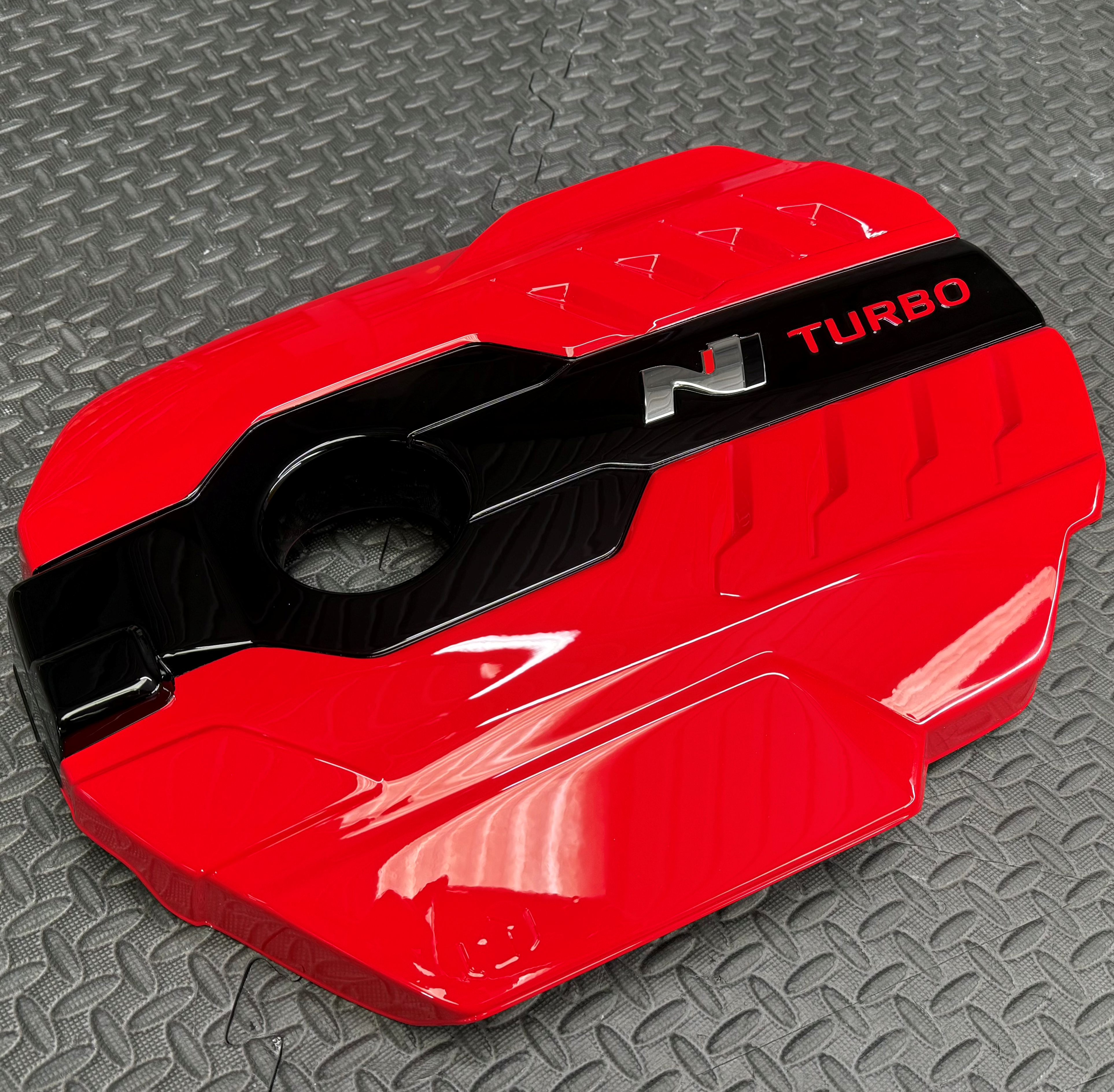 Genuine Hyundai i30N / Veloster N / Kona N Engine Cover - Either Customer Supplied or Reconditioned Parts - Painted Gloss Red With Gloss Black