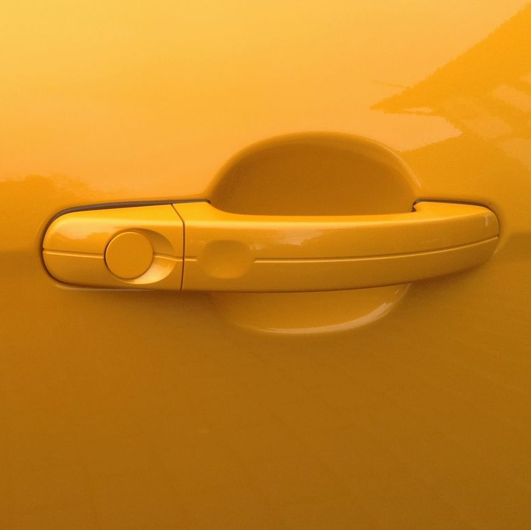 Proform Door Lock Barrel Blanking Plate - Mk2/2.5/3/3.5/4/4.5 Focus / Mk7/7.5 Fiesta - Painted Tangerine Scream