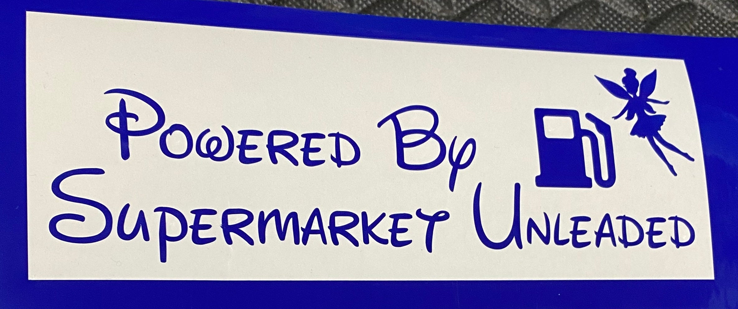 Powered By Supermarket Unleaded Vinyl Sticker