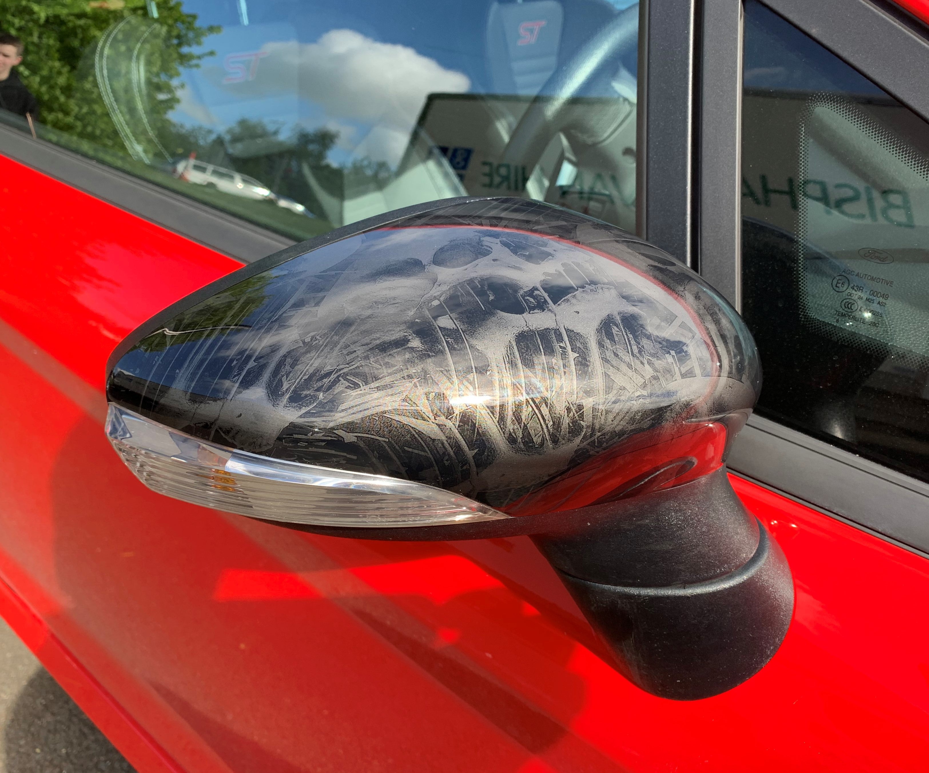 Mirror Caps (Pair) - Ford Fiesta Mk7/7.5 - Hydrodipped - Skull Design