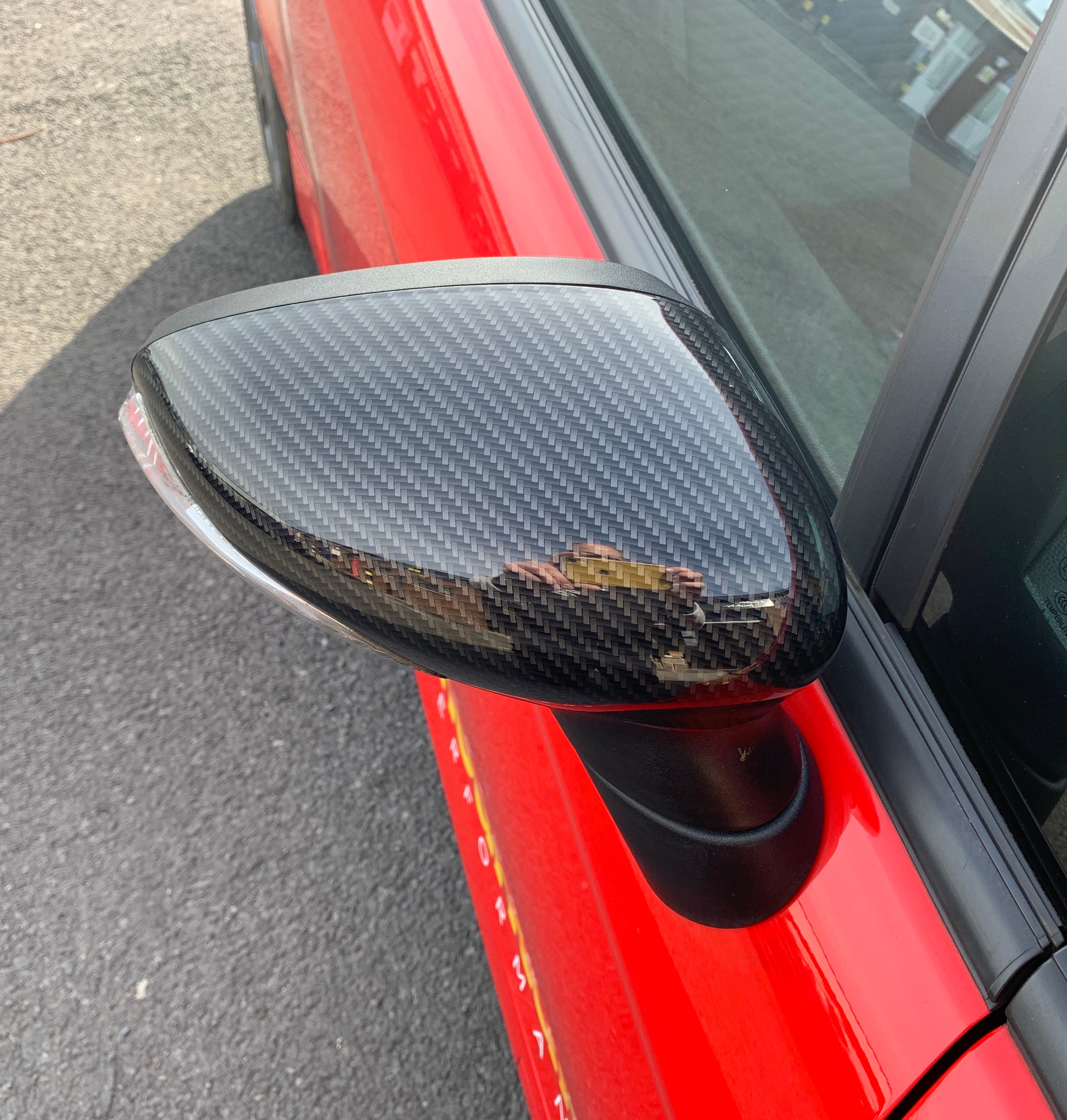Mirror Caps (Pair) - Ford Fiesta Mk7/7.5 - Hydrodipped - Carbon Fibre Effect