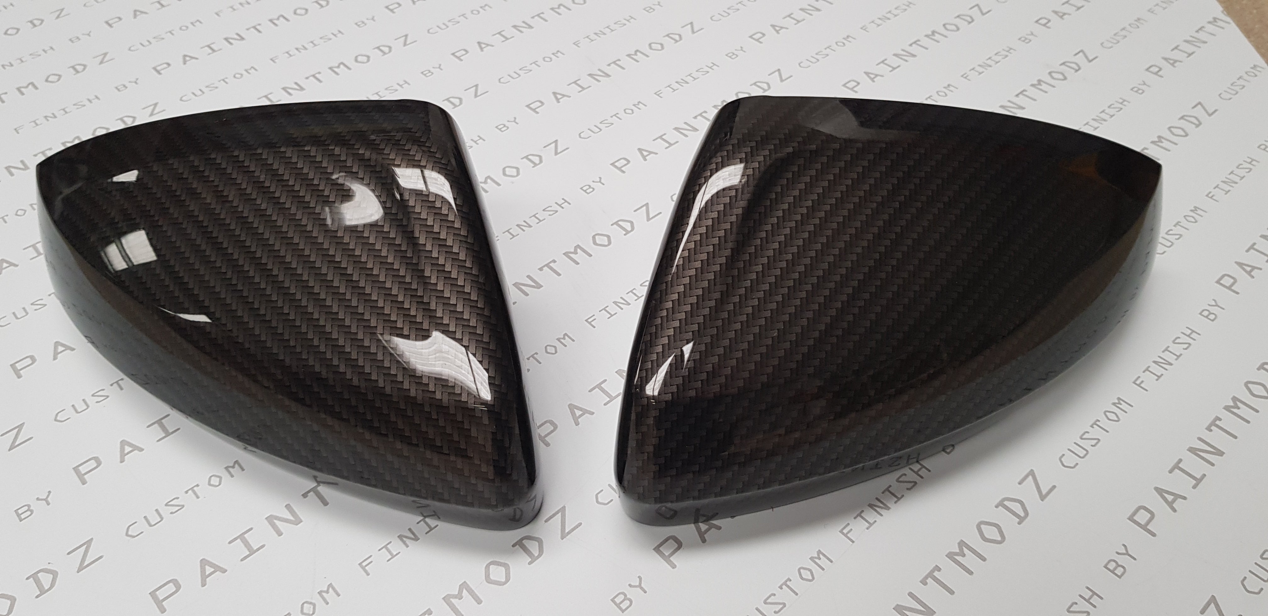 Mirror Caps - Volkswagen Polo (2018 onwards) - Hydrodipped Carbon Fibre Effect